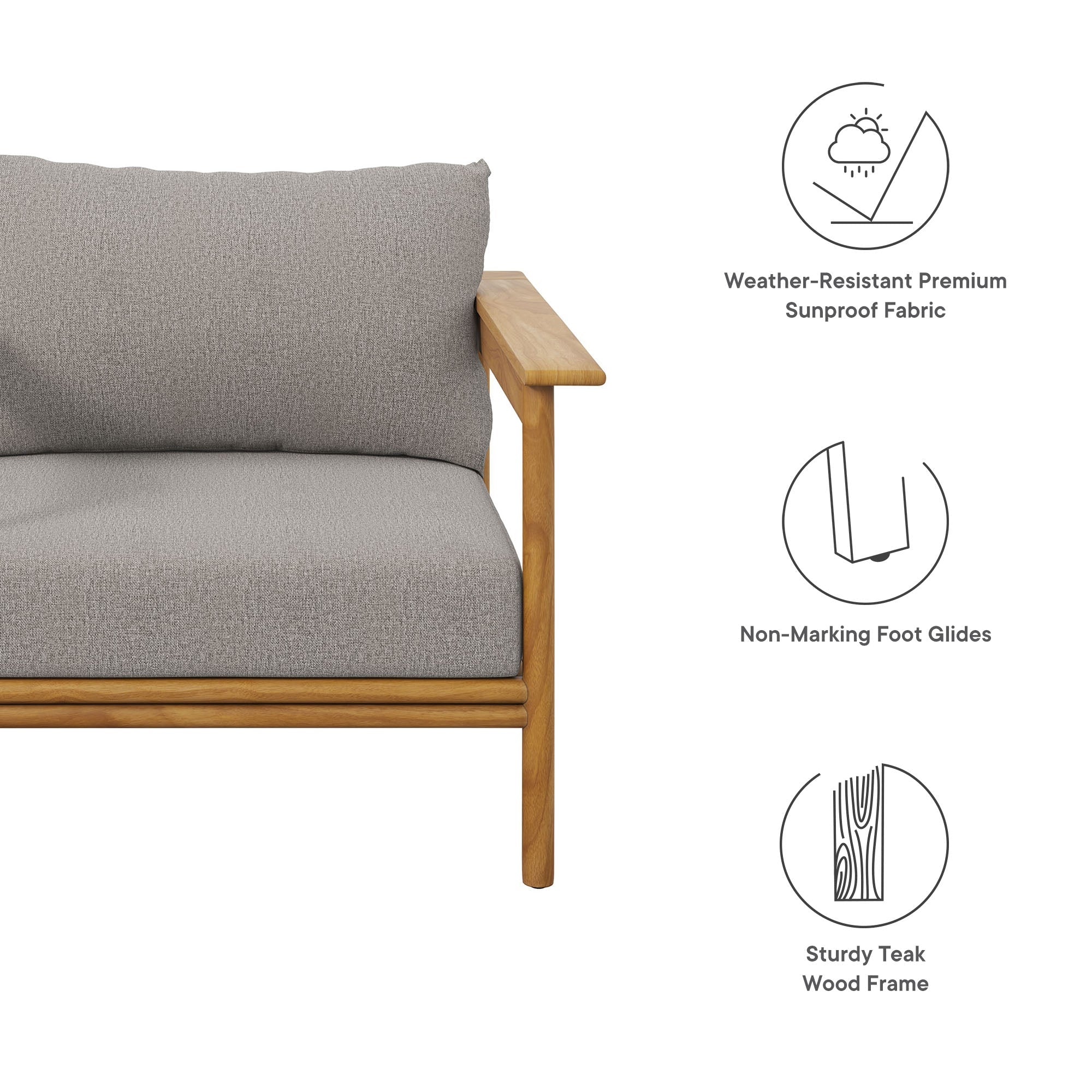 Wren Outdoor Patio Teak Wood Armchair - Image 19