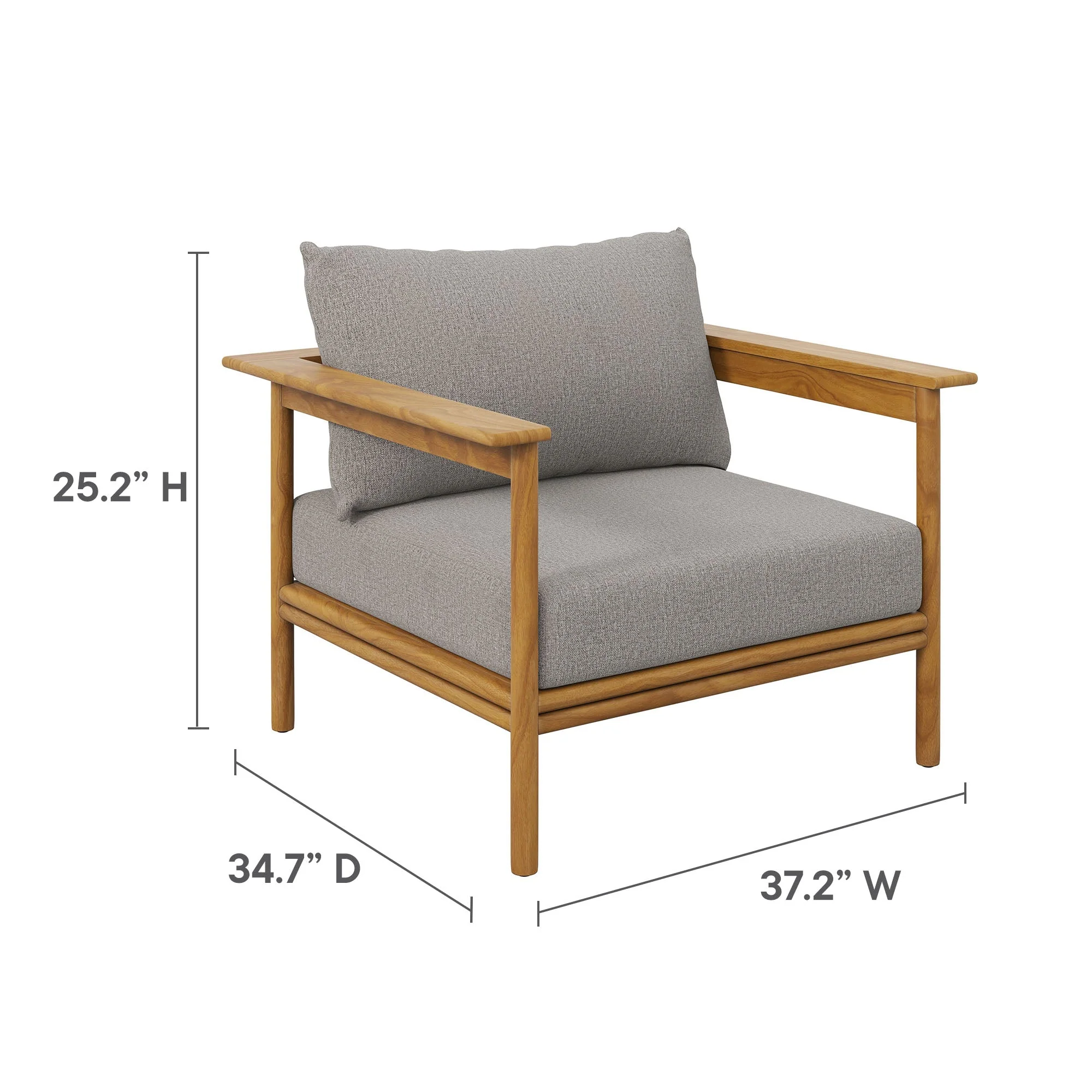 Wren Outdoor Patio Teak Wood Armchair - Image 20