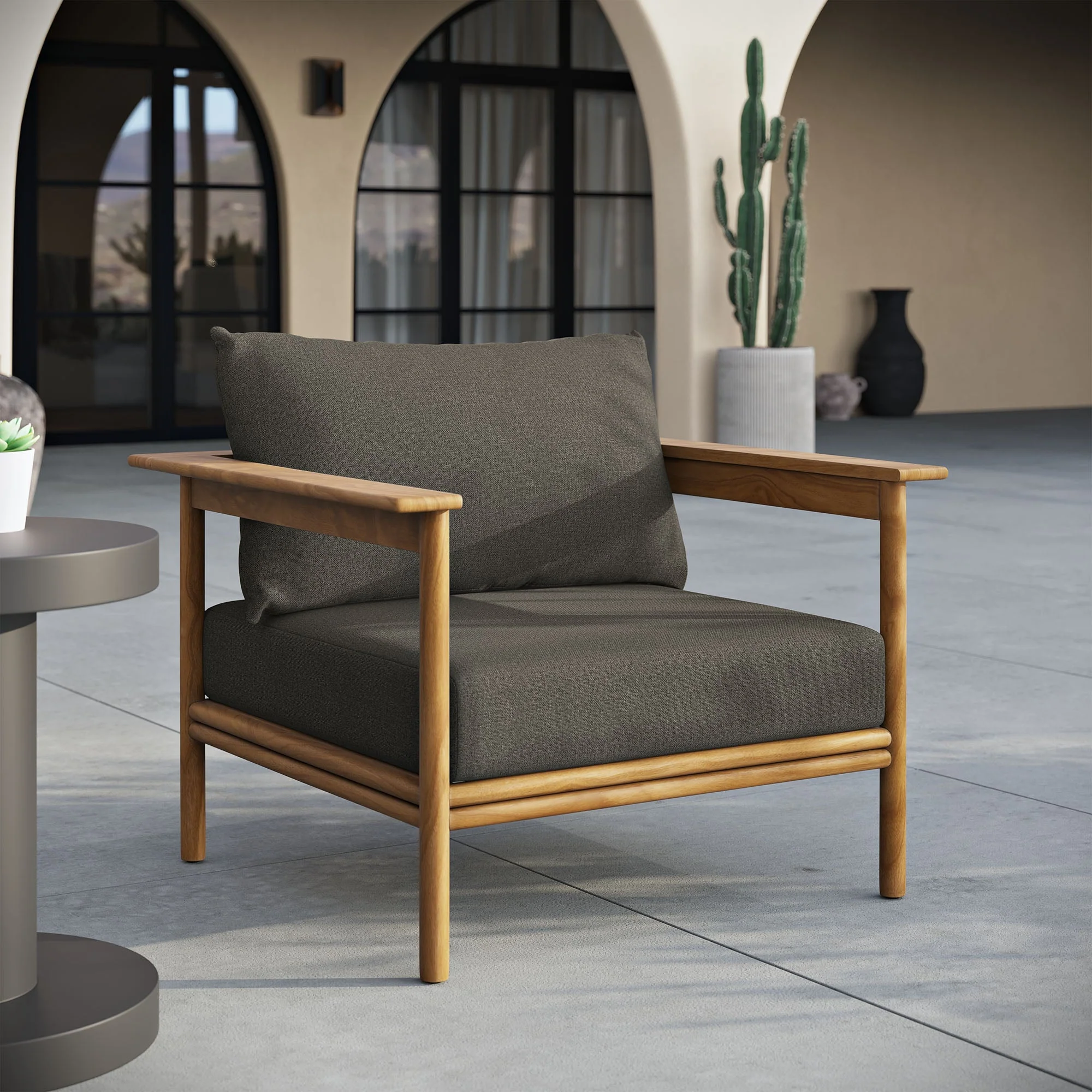 Wren Outdoor Patio Teak Wood Armchair - Image 22
