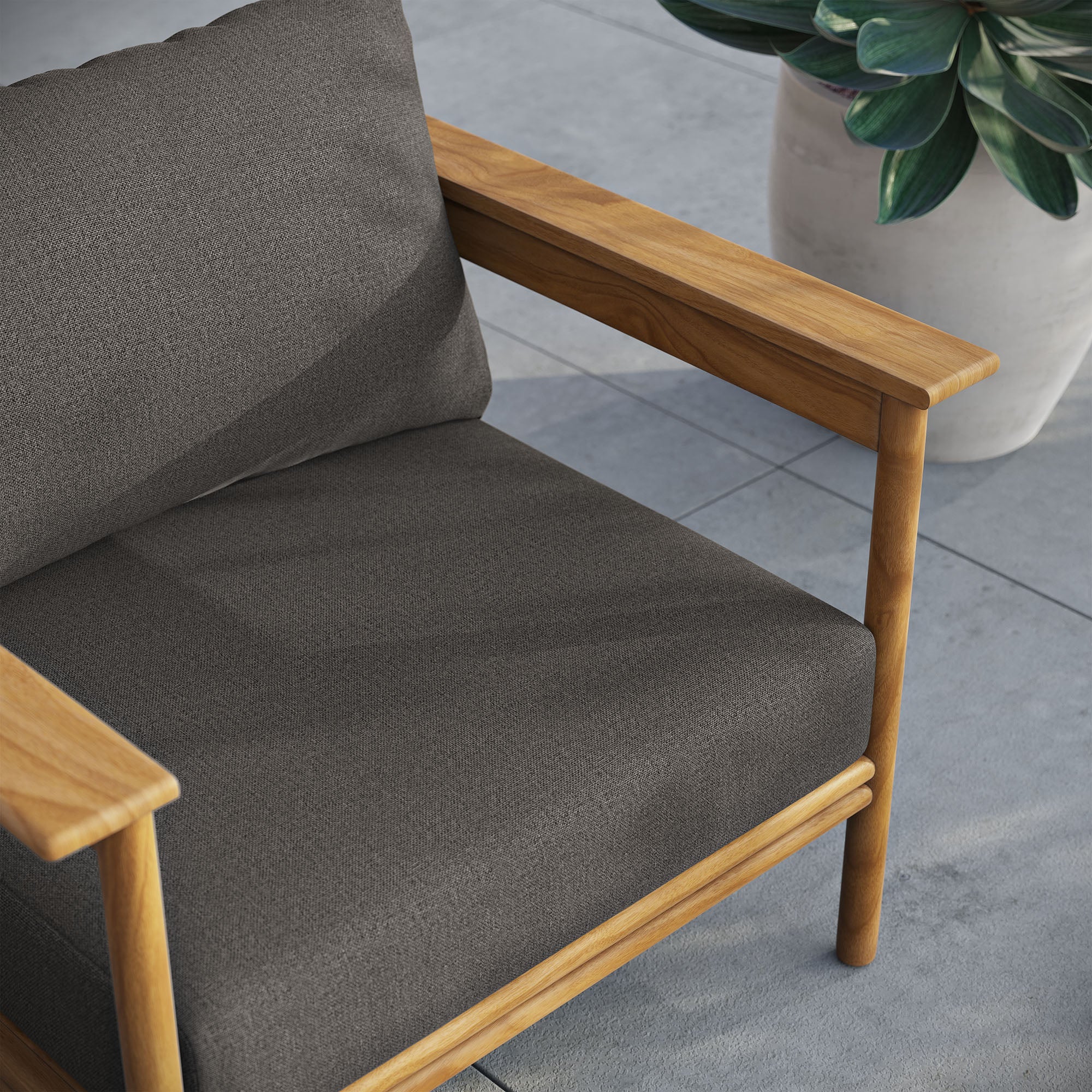Wren Outdoor Patio Teak Wood Armchair - Image 23