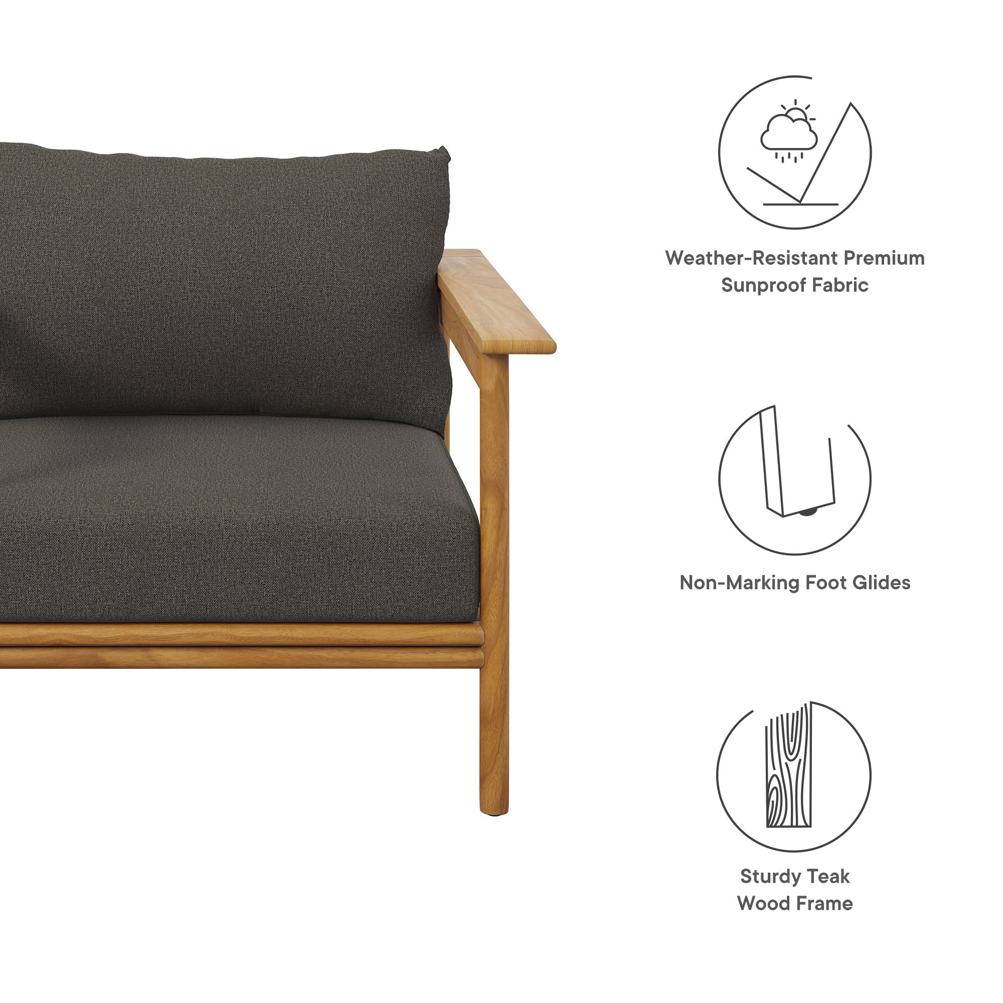 Wren Outdoor Patio Teak Wood Armchair - Image 29