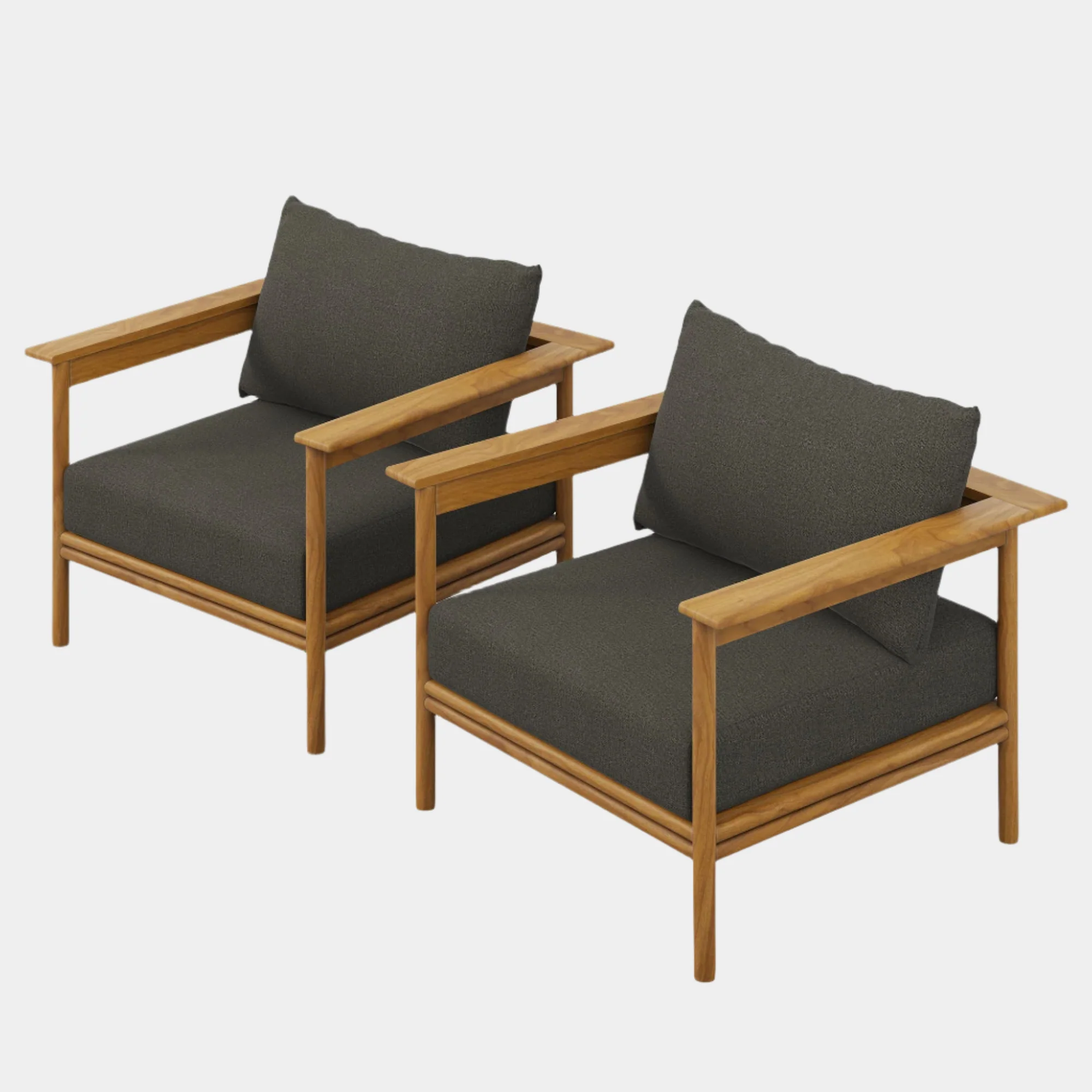 Wren Outdoor Patio Teak Wood Armchair Set - Image 21