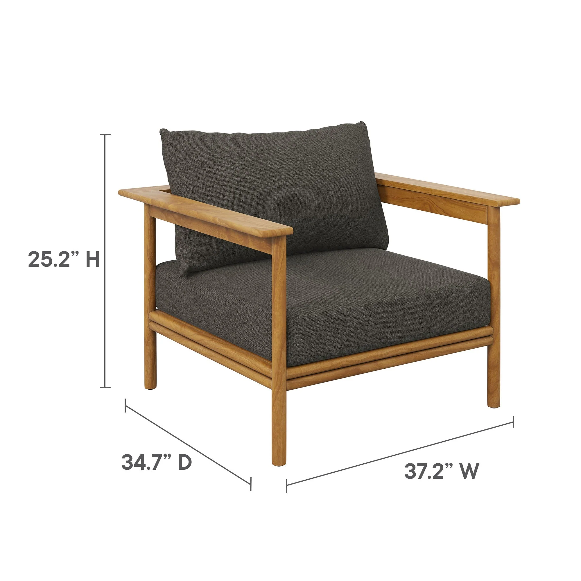 Wren Outdoor Patio Teak Wood Armchair Set - Image 30