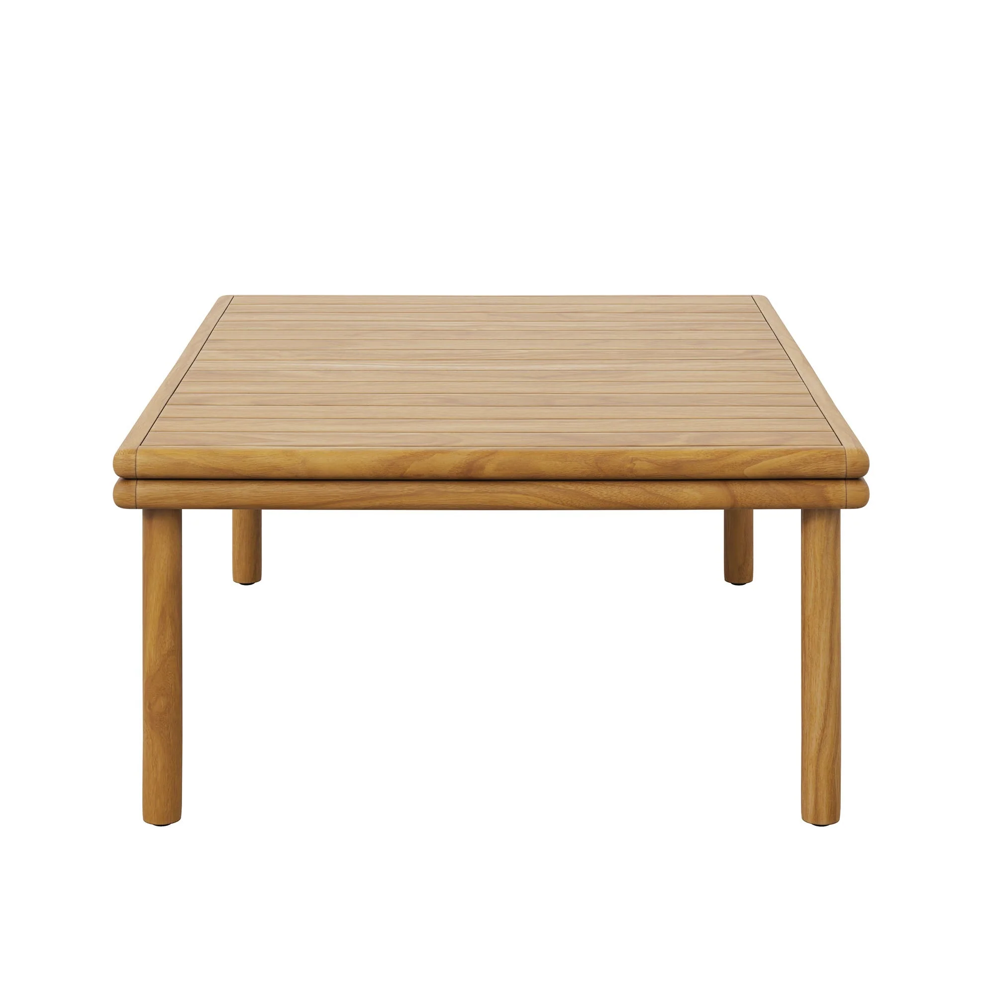 Wren Outdoor Patio Teak Wood Coffee Table in Natural - Image 4