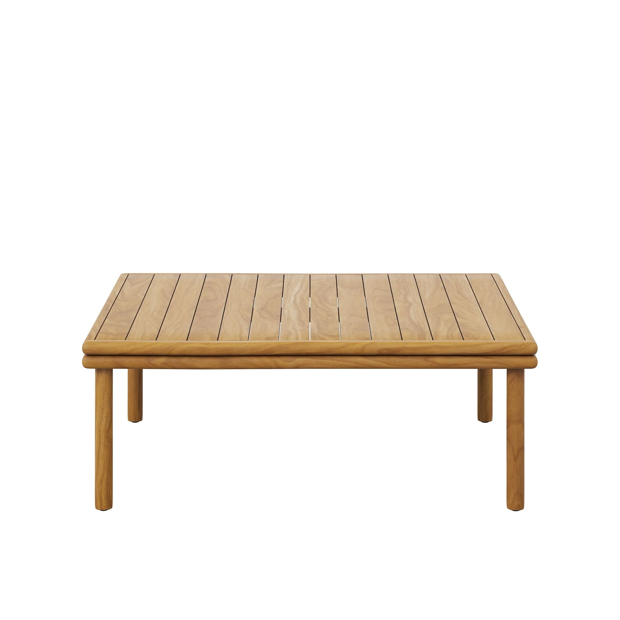 Wren Outdoor Patio Teak Wood Coffee Table in Natural - Image 5