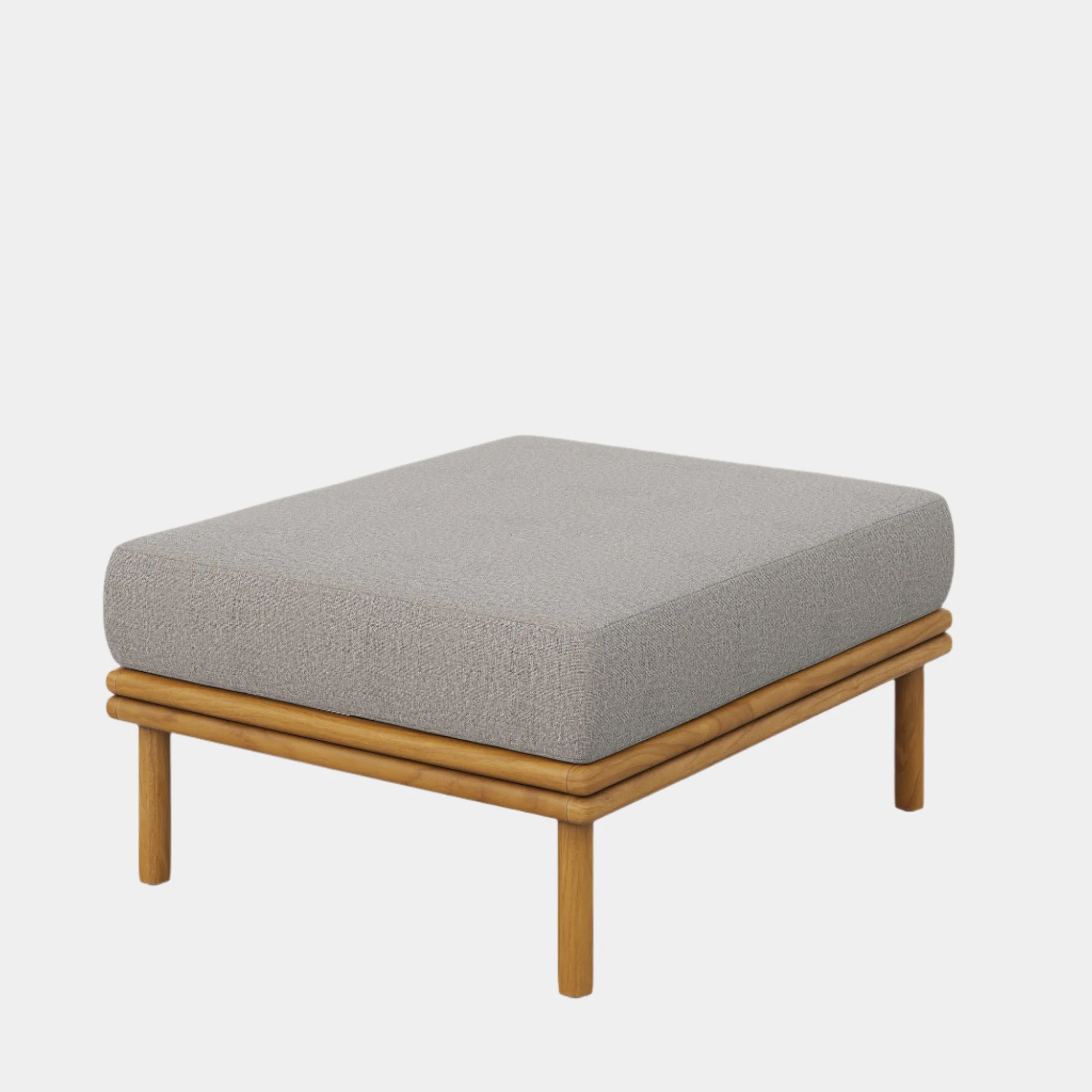 Wren Outdoor Patio Teak Wood Ottoman - Image 11