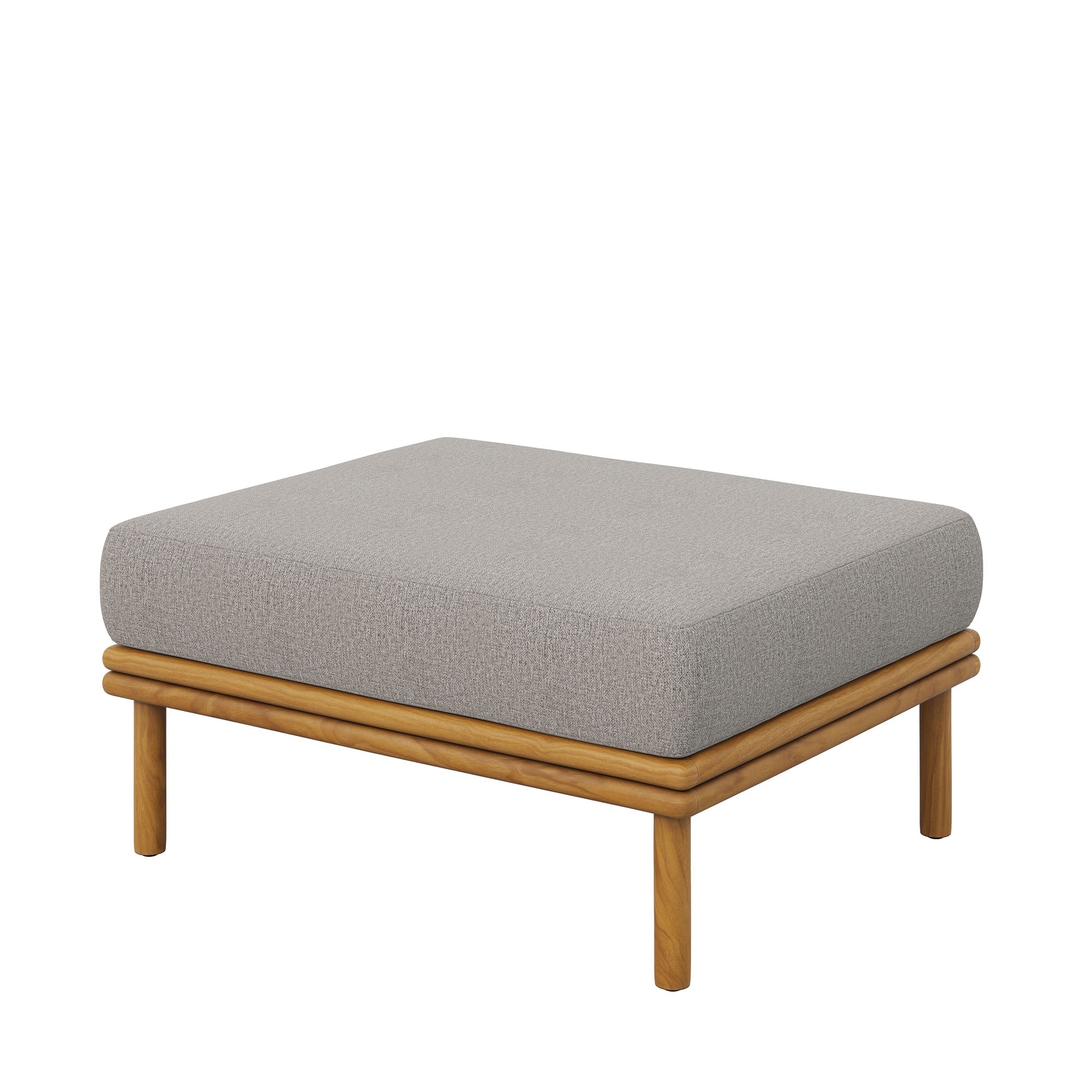 Wren Outdoor Patio Teak Wood Ottoman - Image 15