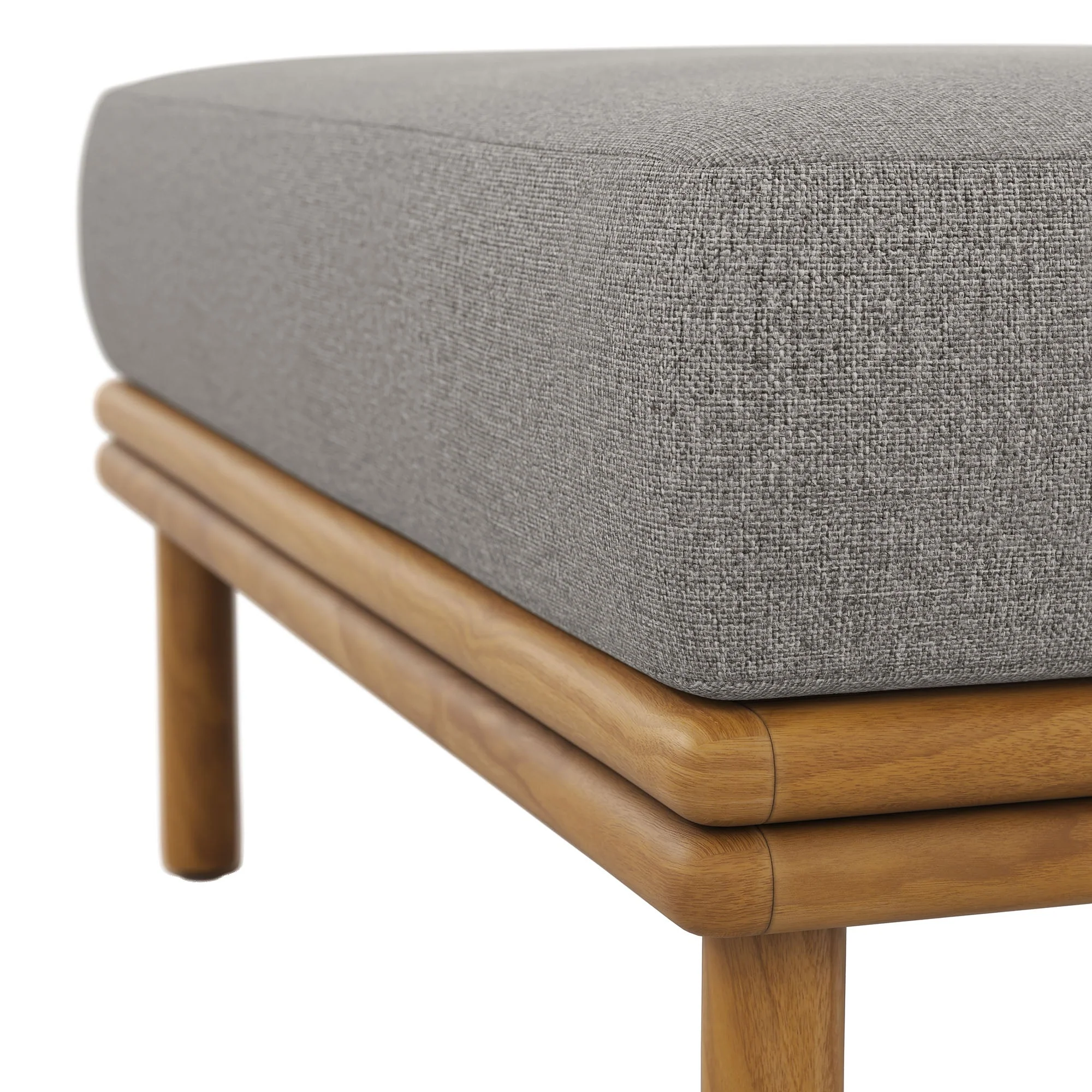 Wren Outdoor Patio Teak Wood Ottoman - Image 17