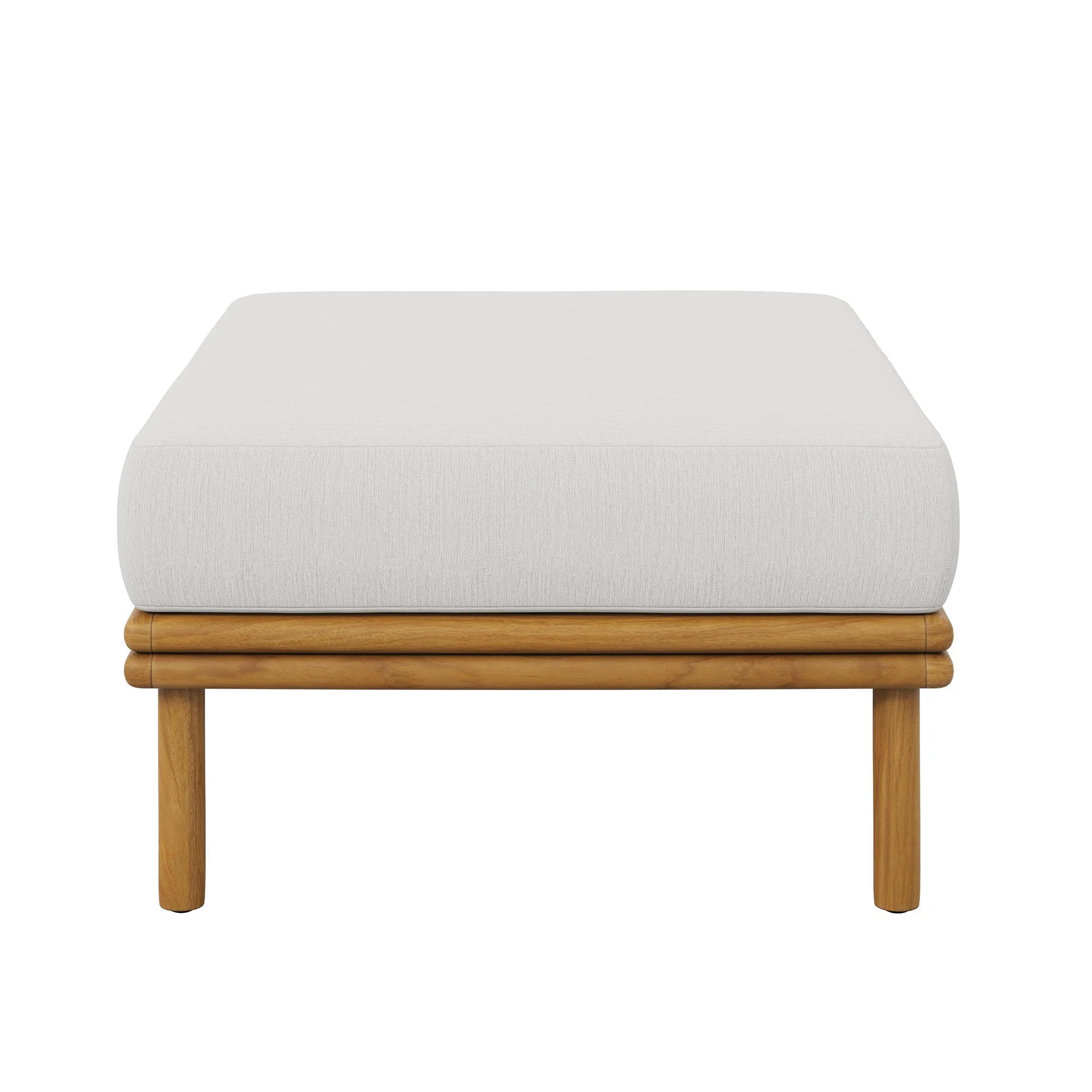 Wren Outdoor Patio Teak Wood Ottoman - Image 4