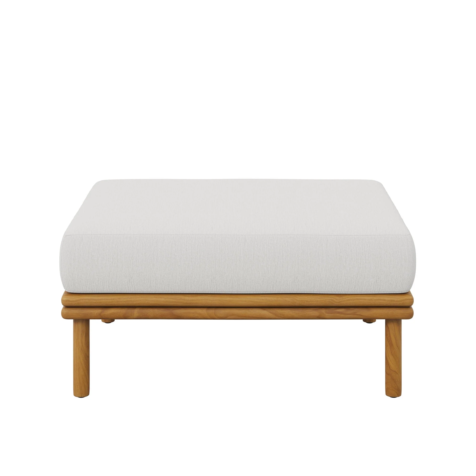 Wren Outdoor Patio Teak Wood Ottoman - Image 6