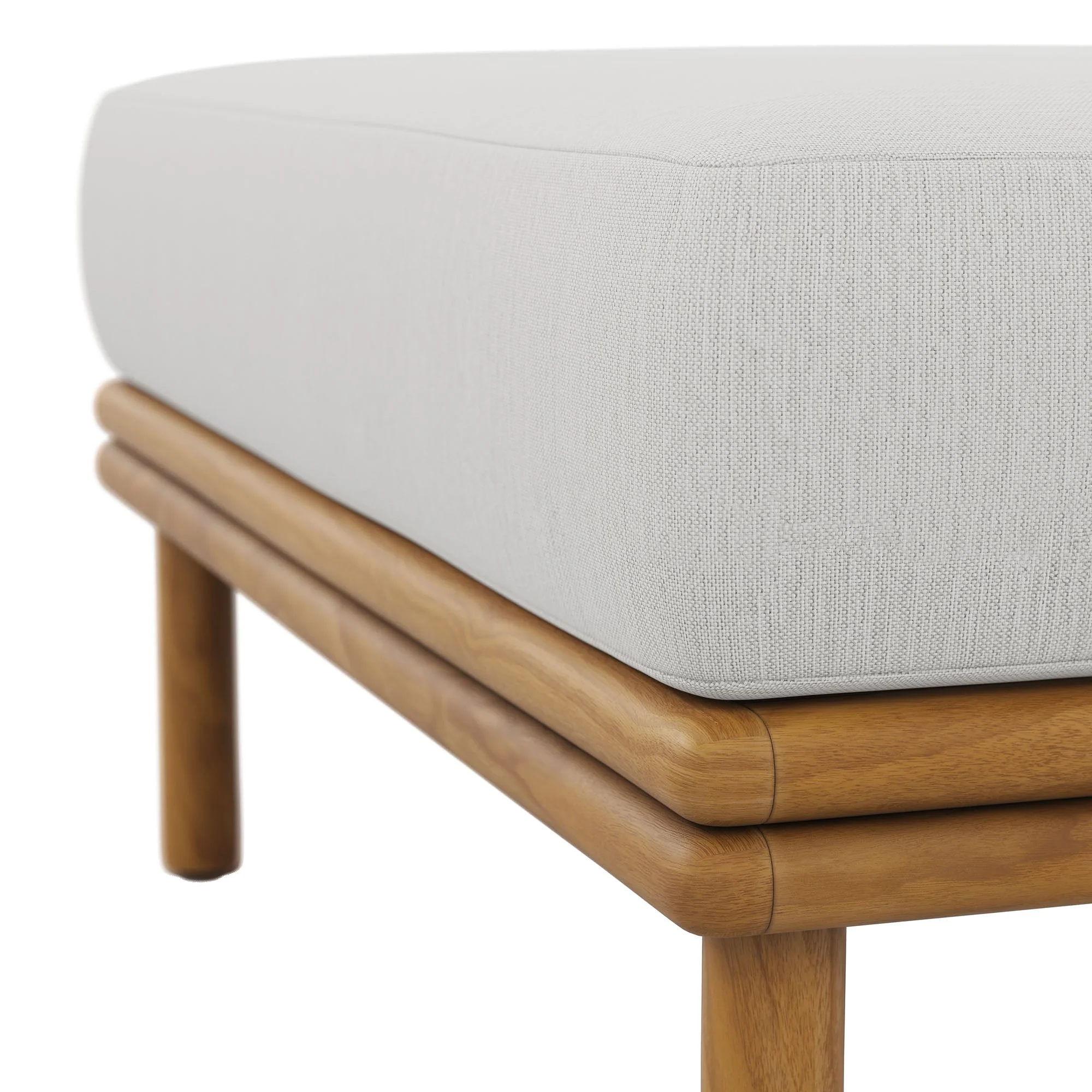 Wren Outdoor Patio Teak Wood Ottoman - Image 7