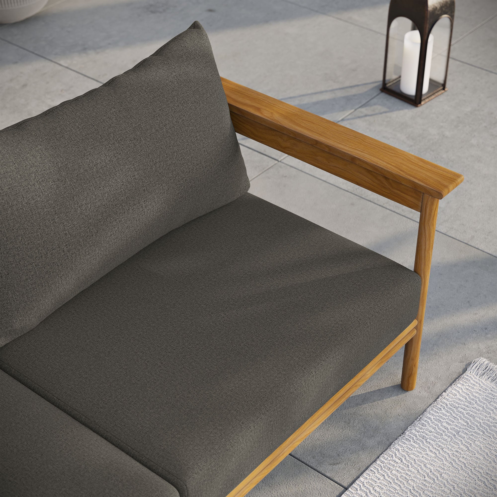 Wren Outdoor Patio Teak Wood Sofa - Image 23