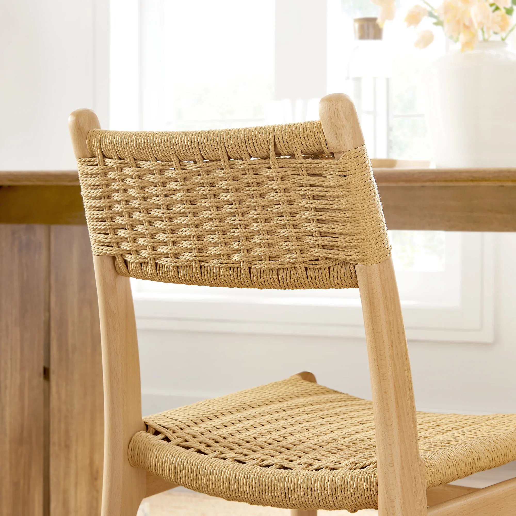 Wynn Rope and Wood Dining Side Chairs Set of 2 - Image 3