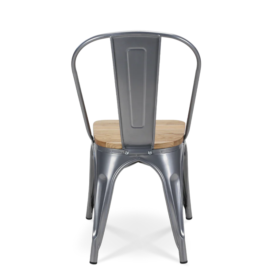 Tolix Armless Chair (Wooden Seat) - Image 7