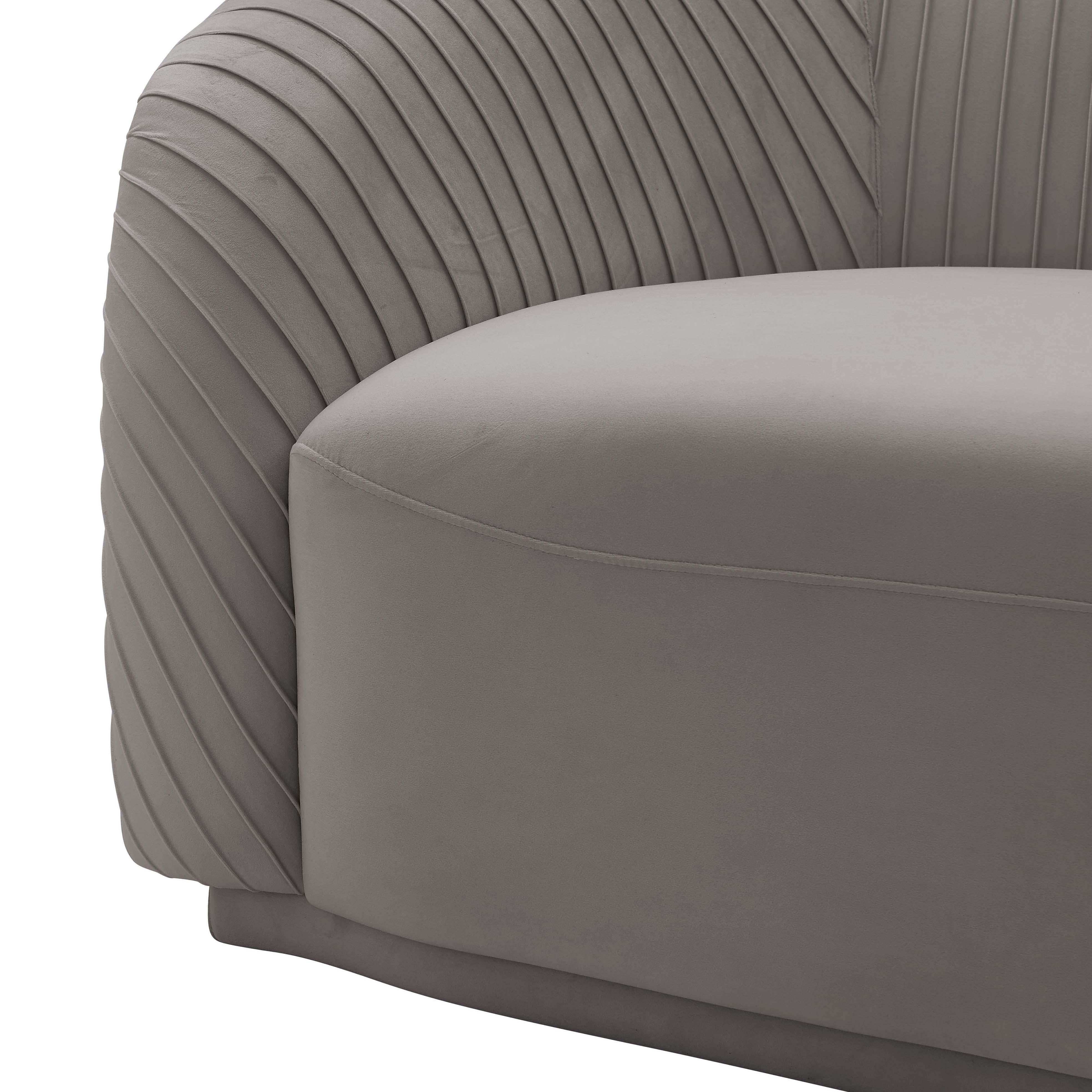 Yara 90.6" Pleated Performance Velvet Sofa - Image 12