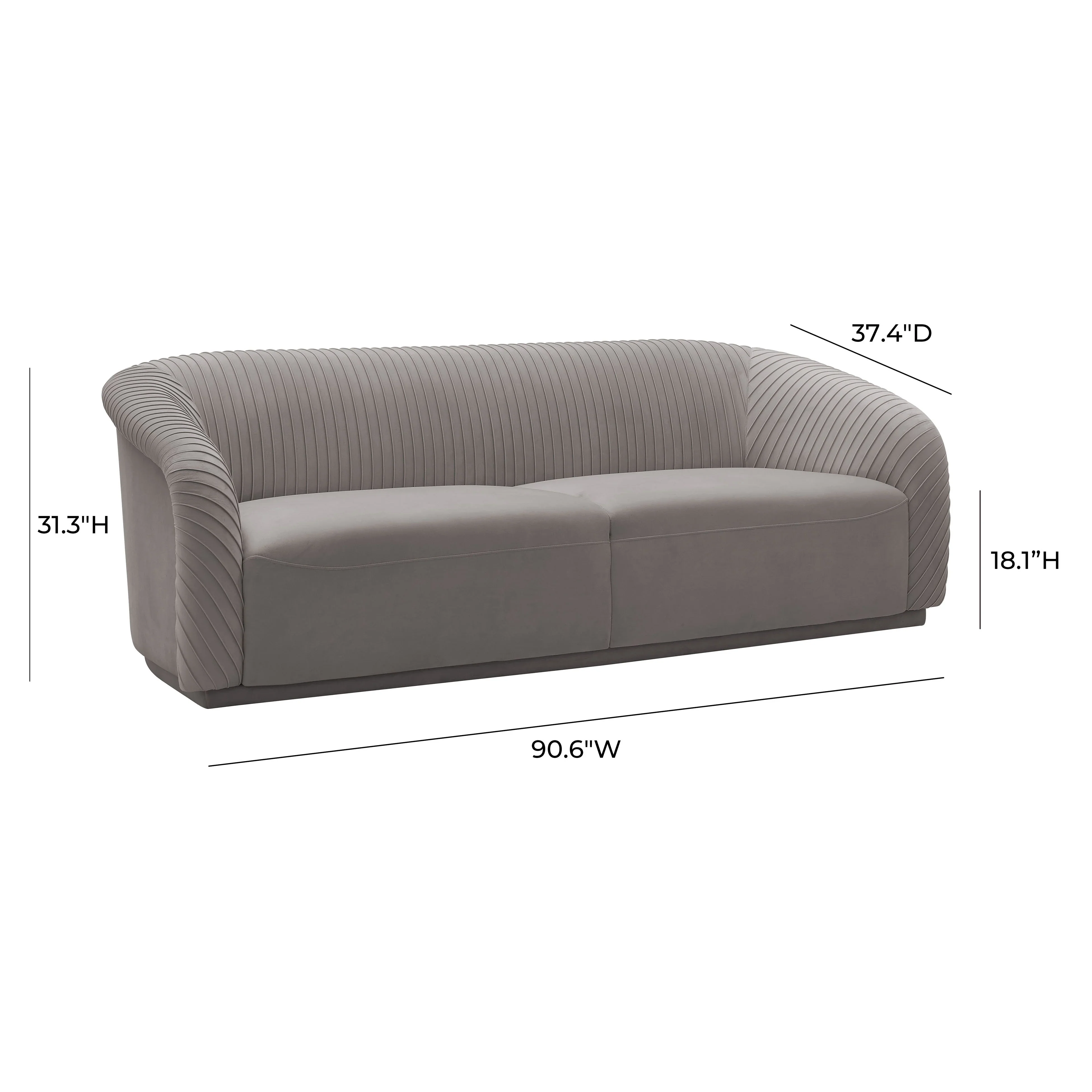 Yara 90.6" Pleated Performance Velvet Sofa - Image 13