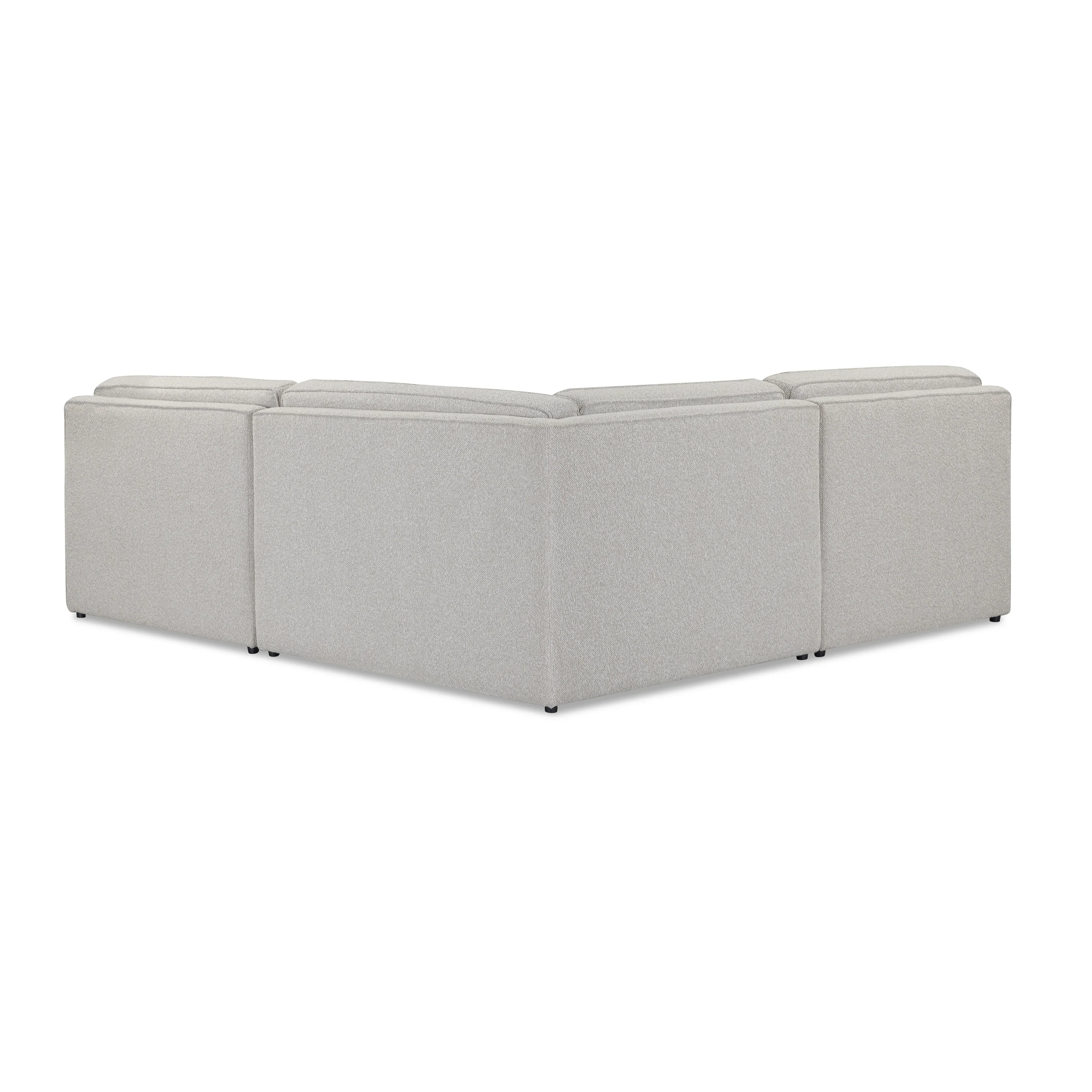 Yvette 3-Piece Warm Grey Performance Boucle L-Sectional - Image 4