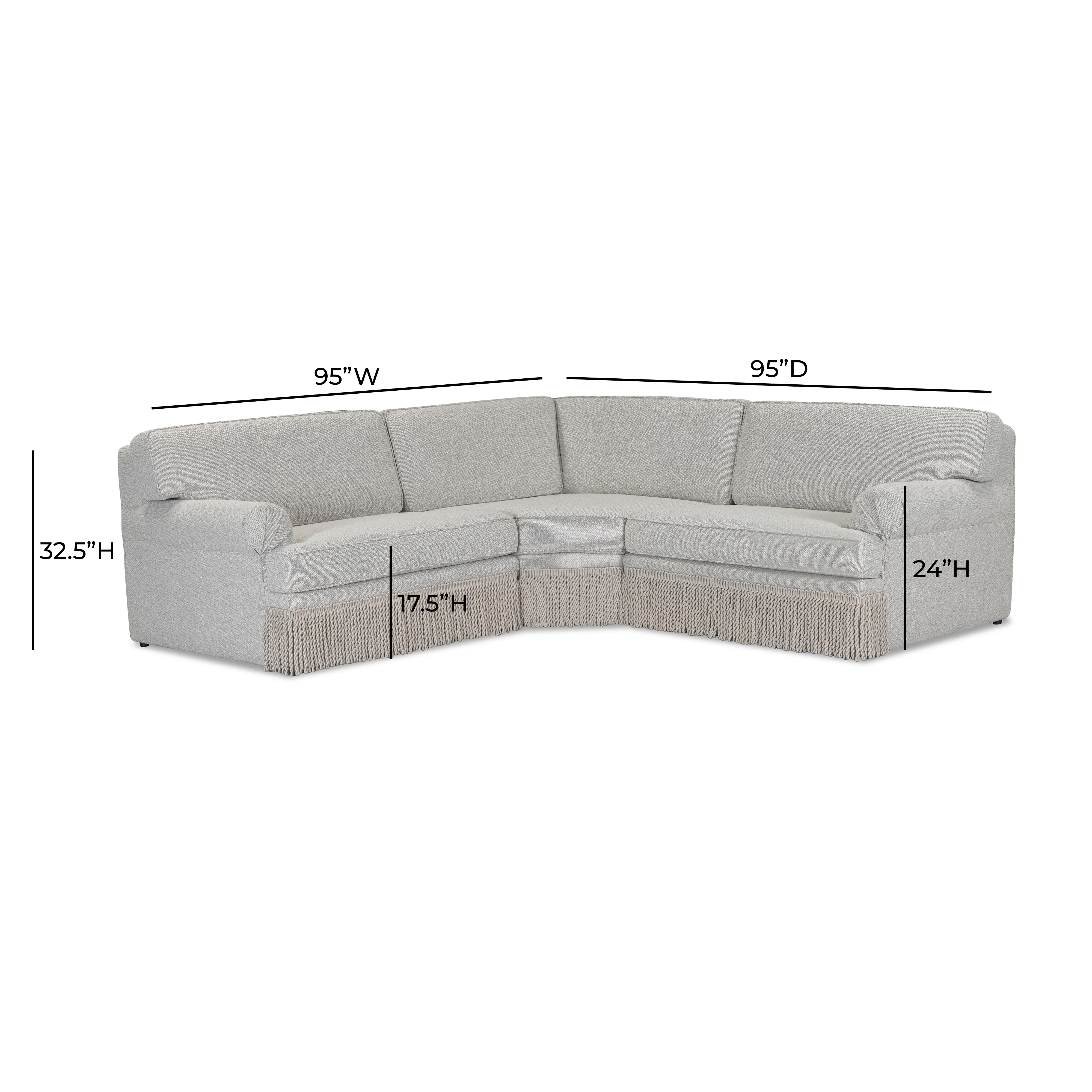Yvette 3-Piece Warm Grey Performance Boucle L-Sectional - Image 5
