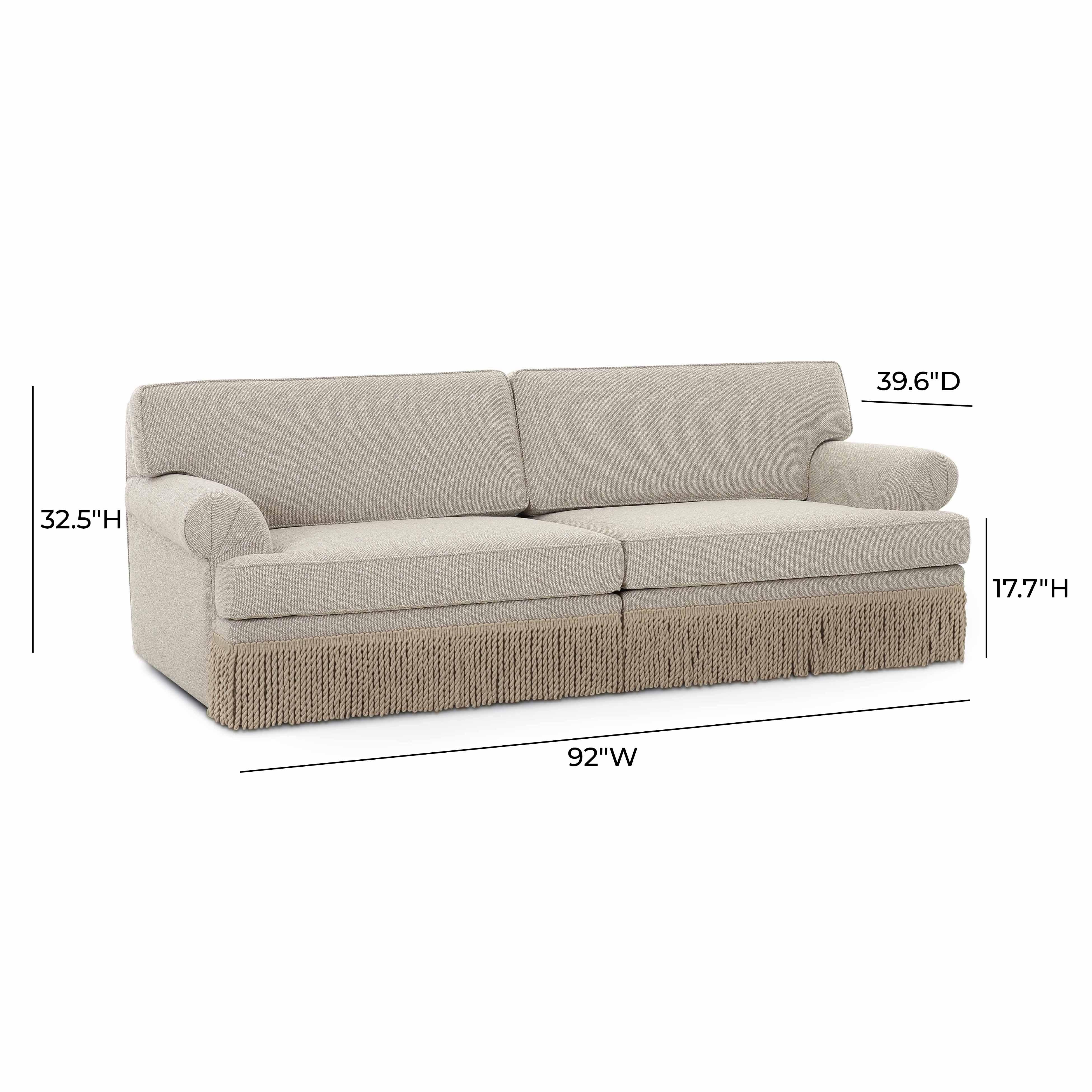 Yvette 92" Warm Grey Performance Boucle Sofa - Image 7