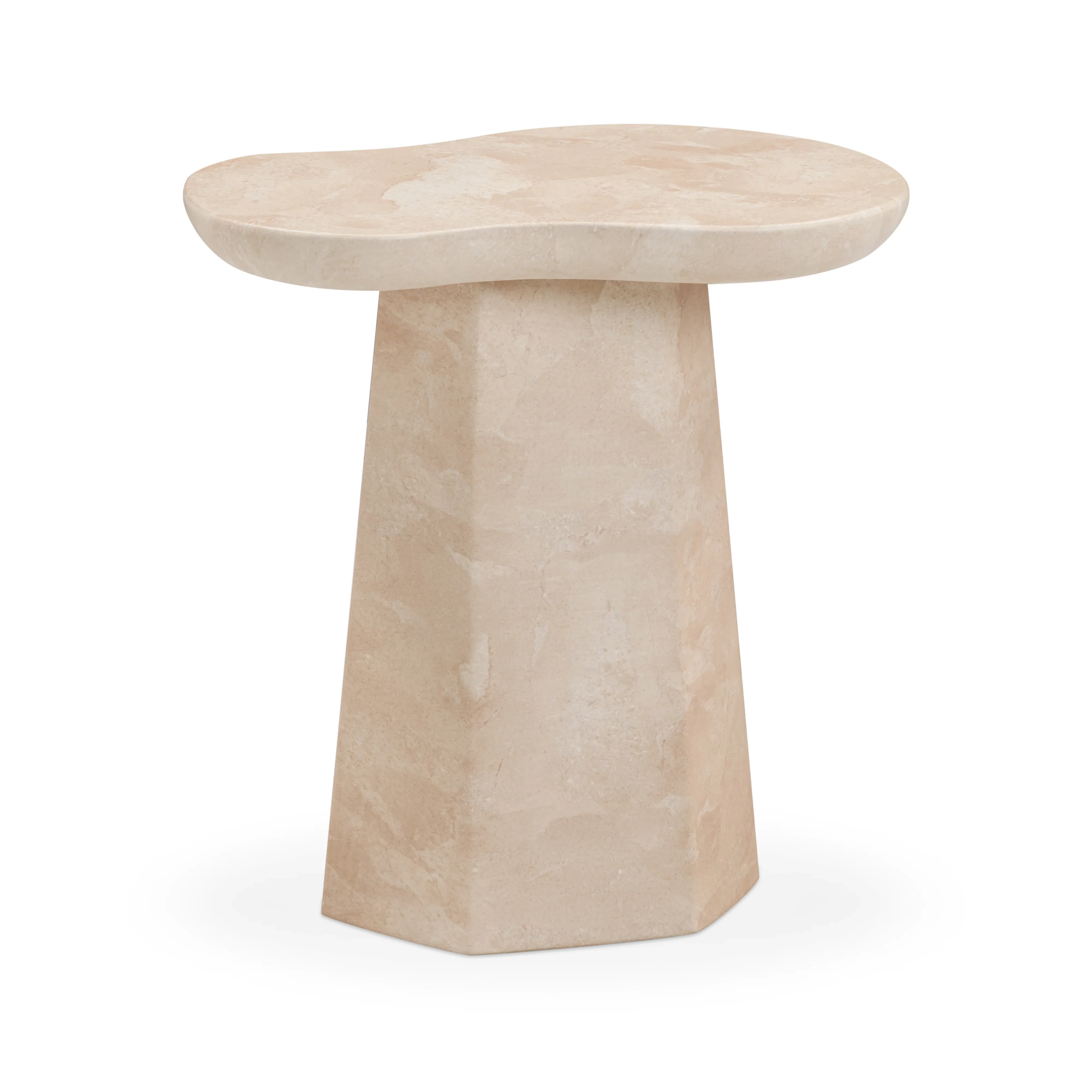 Zaya Rose Faux Marble Indoor/Outdoor Concrete Side Table - Image 3