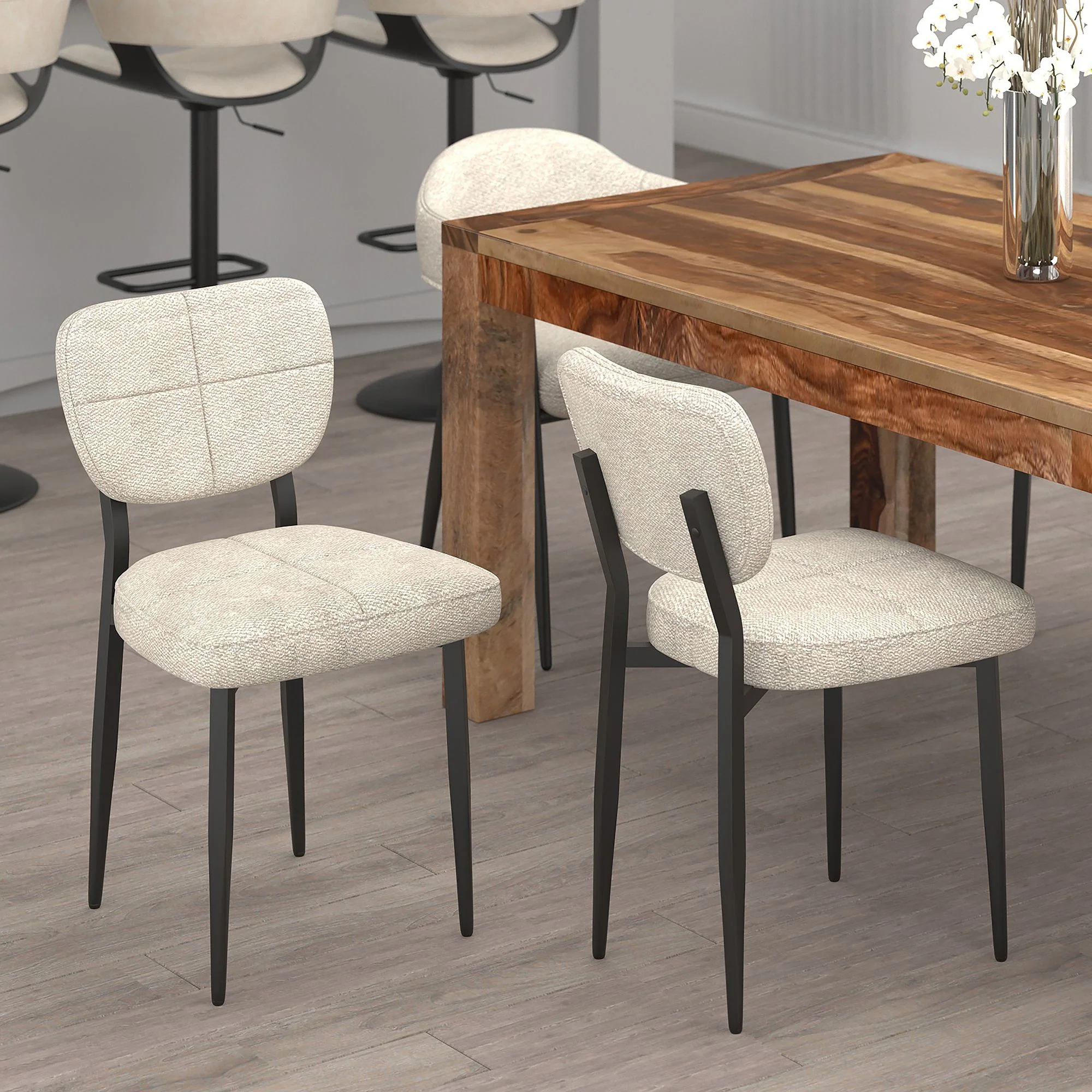 Zeke Dining Chair, set of 2, in Beige and Black - Image 2