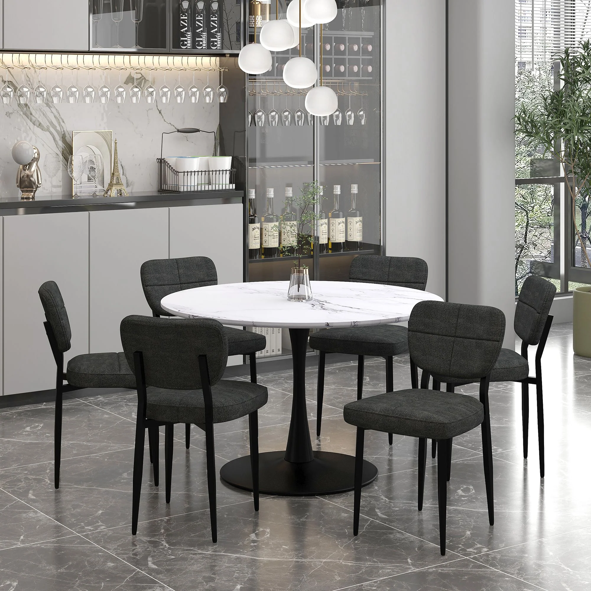 Zeke Dining Chair, set of 2, in Charcoal and Black - Image 2