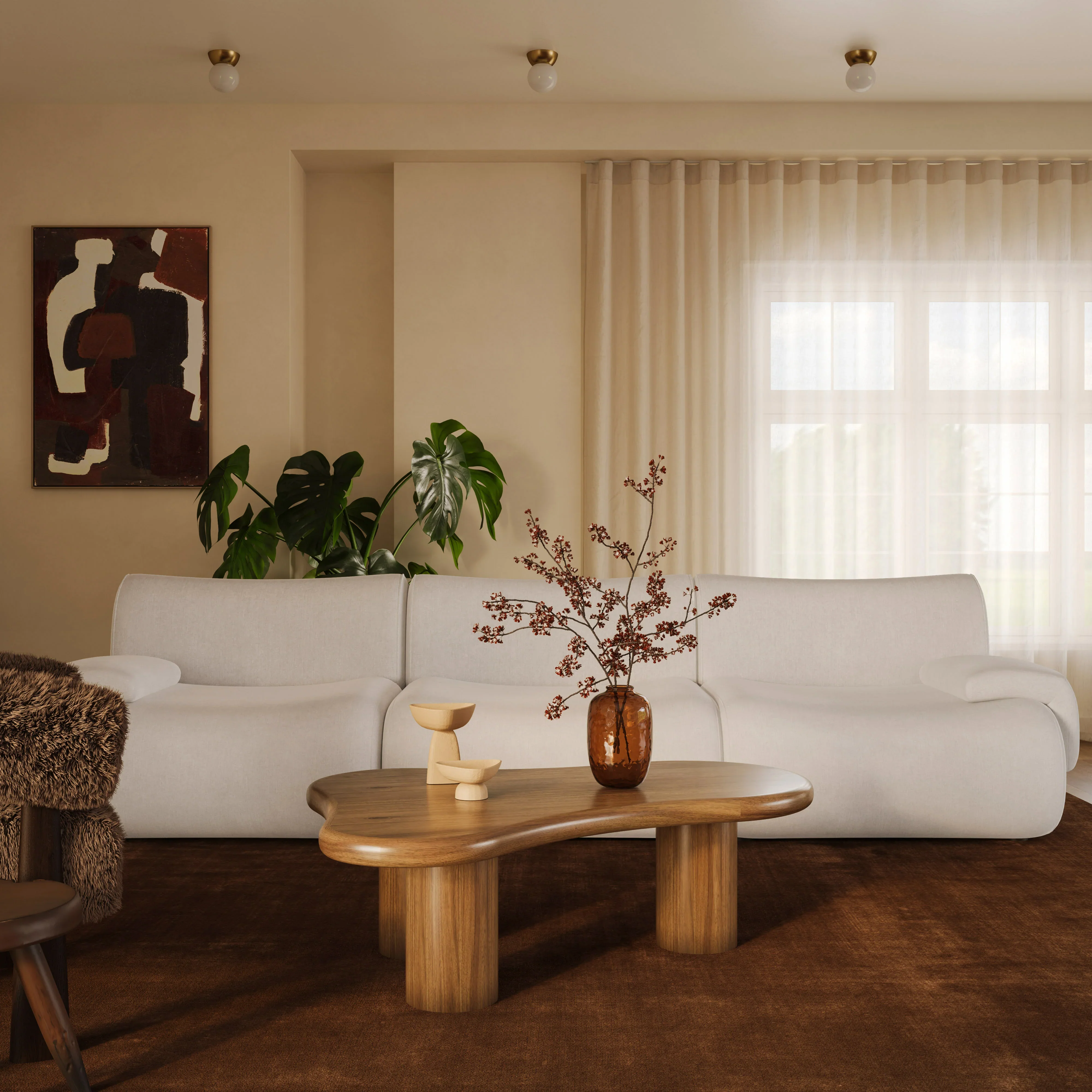 Zenith 116.5" Contract-Grade Upcycled Fabric Modular Sofa - Image 2