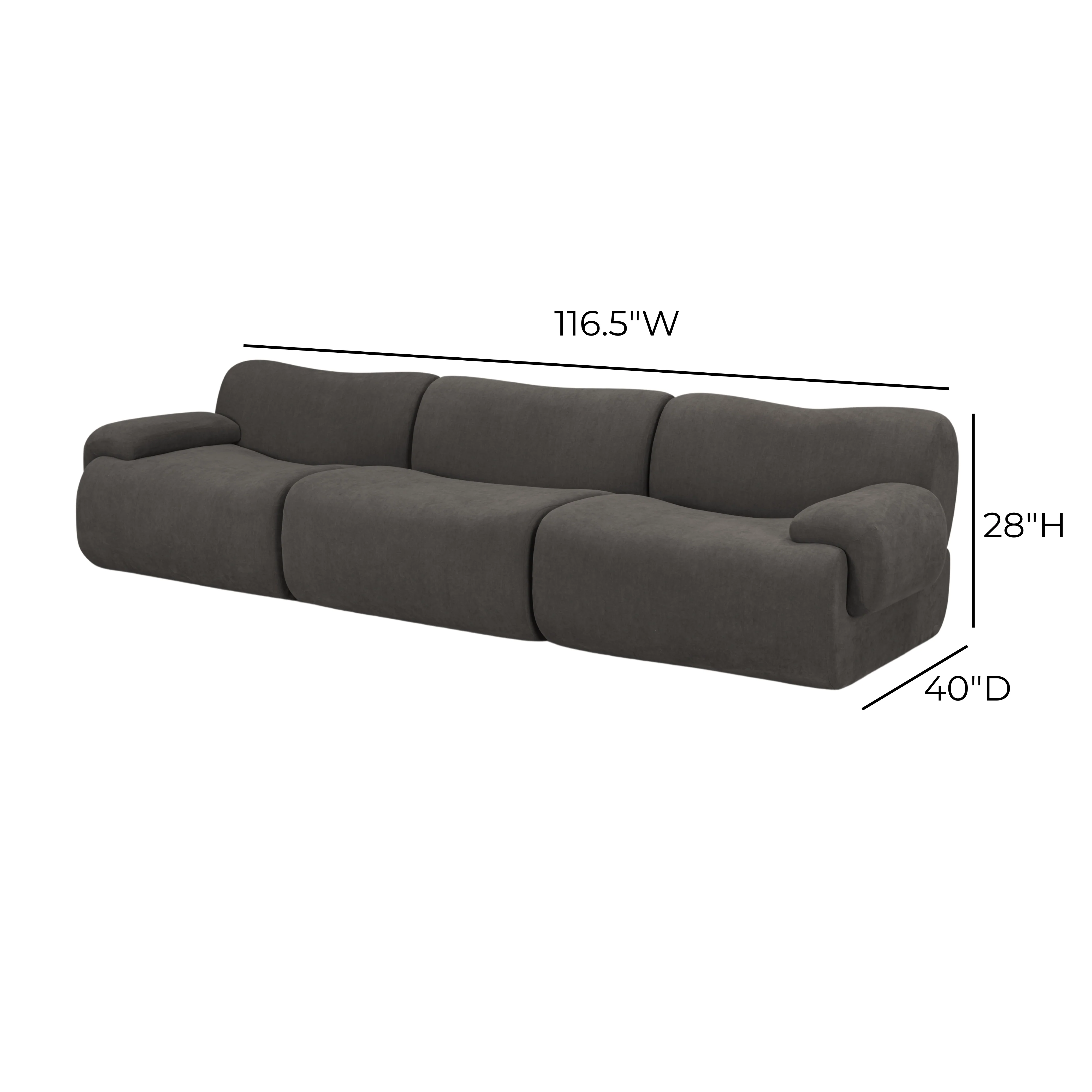 Zenith 116.5" Contract-Grade Upcycled Fabric Modular Sofa - Image 20