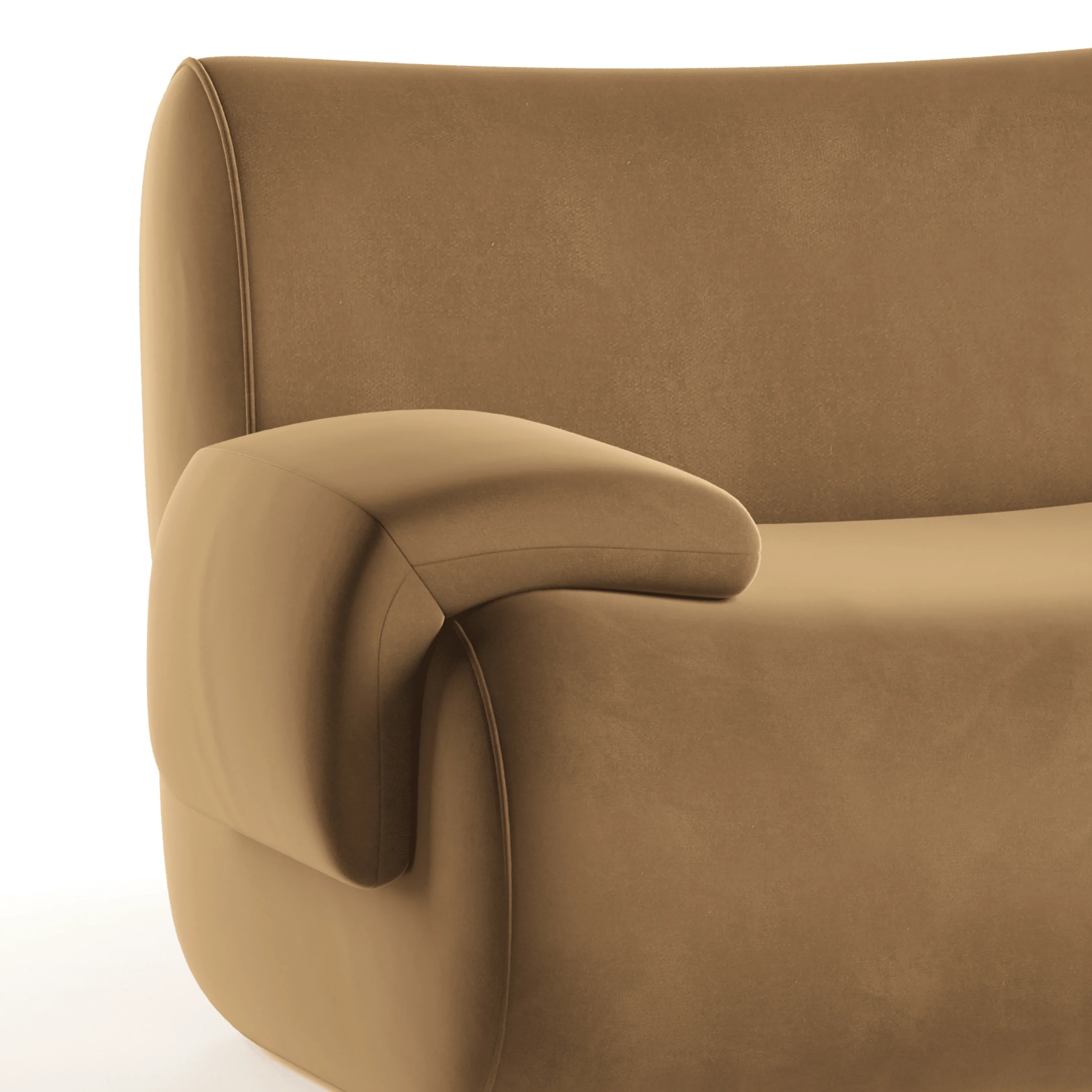 Zenith 116.5" Latte Brown Performance Velvet Modular Sofa - Image 4