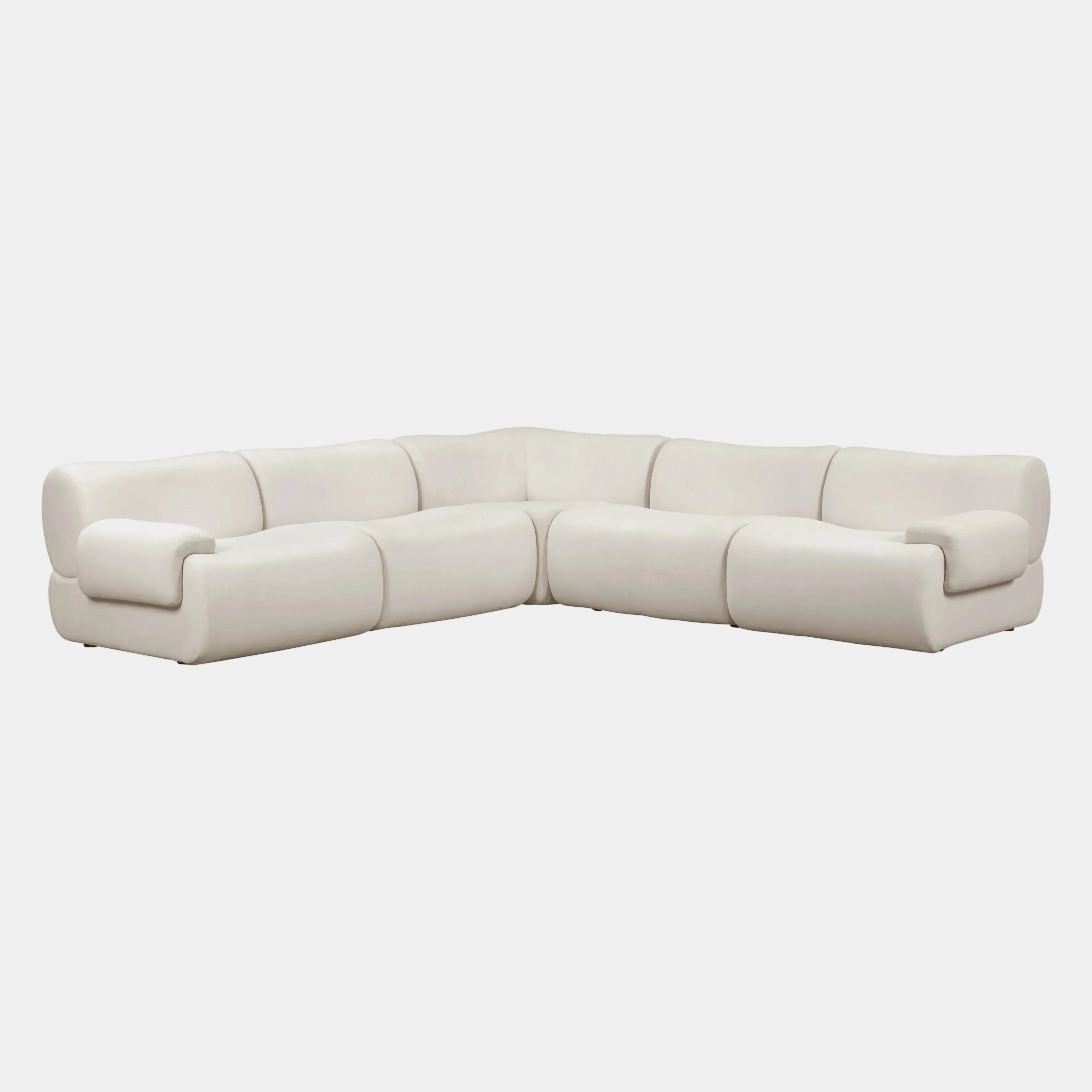 Zenith 5-Piece Contract-Grade Upcycled Fabric Modular L-Sectional