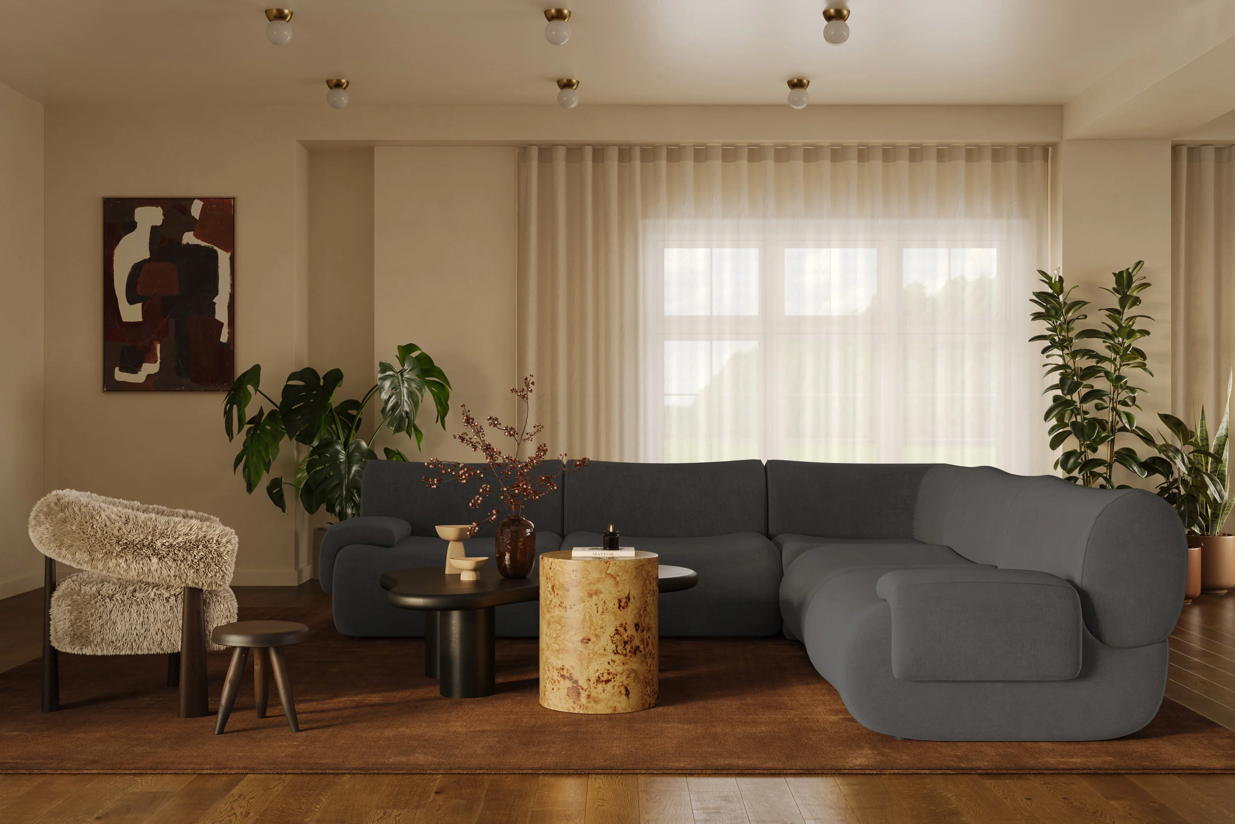 Zenith 5-Piece Contract-Grade Upcycled Fabric Modular L-Sectional - Image 10