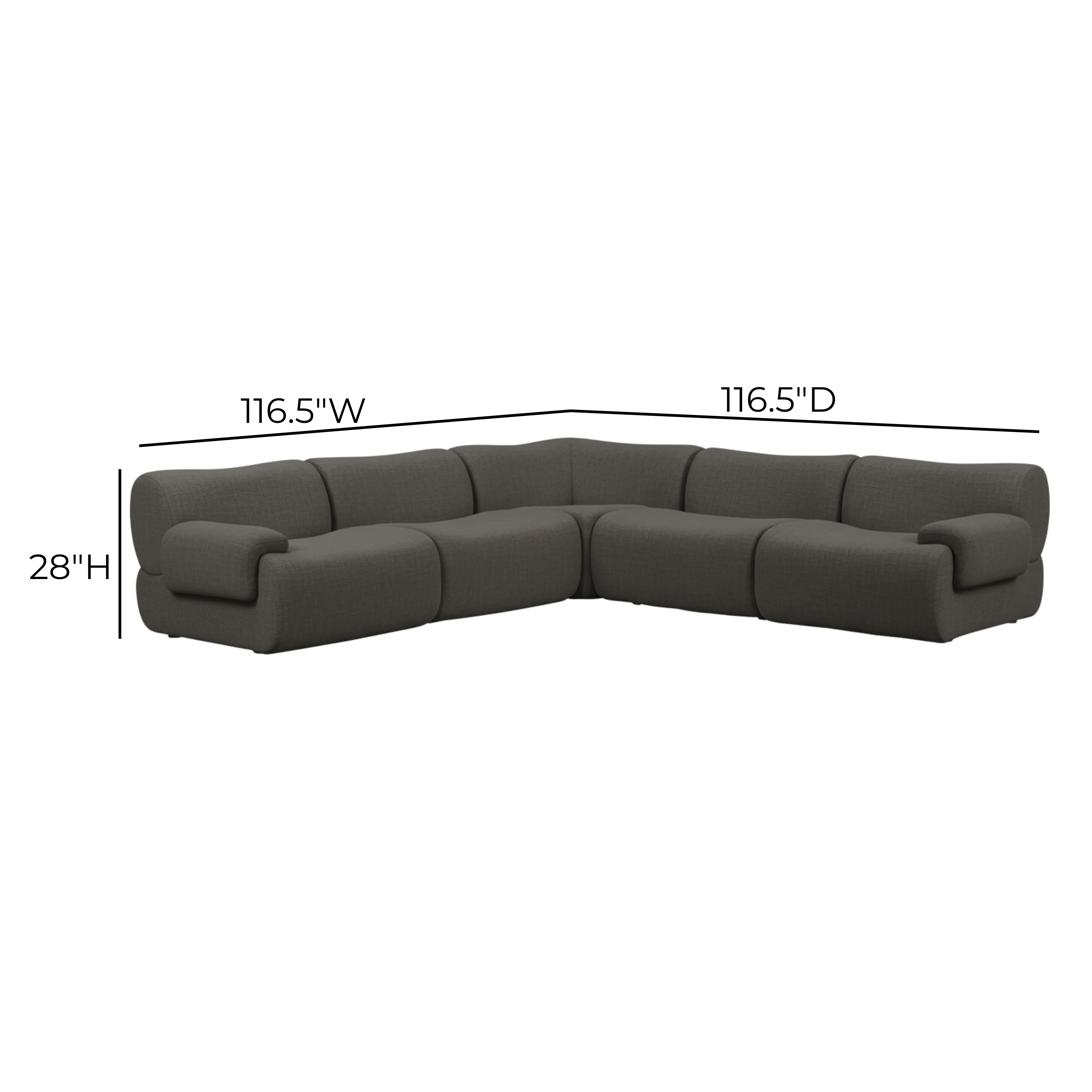 Zenith 5-Piece Contract-Grade Upcycled Fabric Modular L-Sectional - Image 17