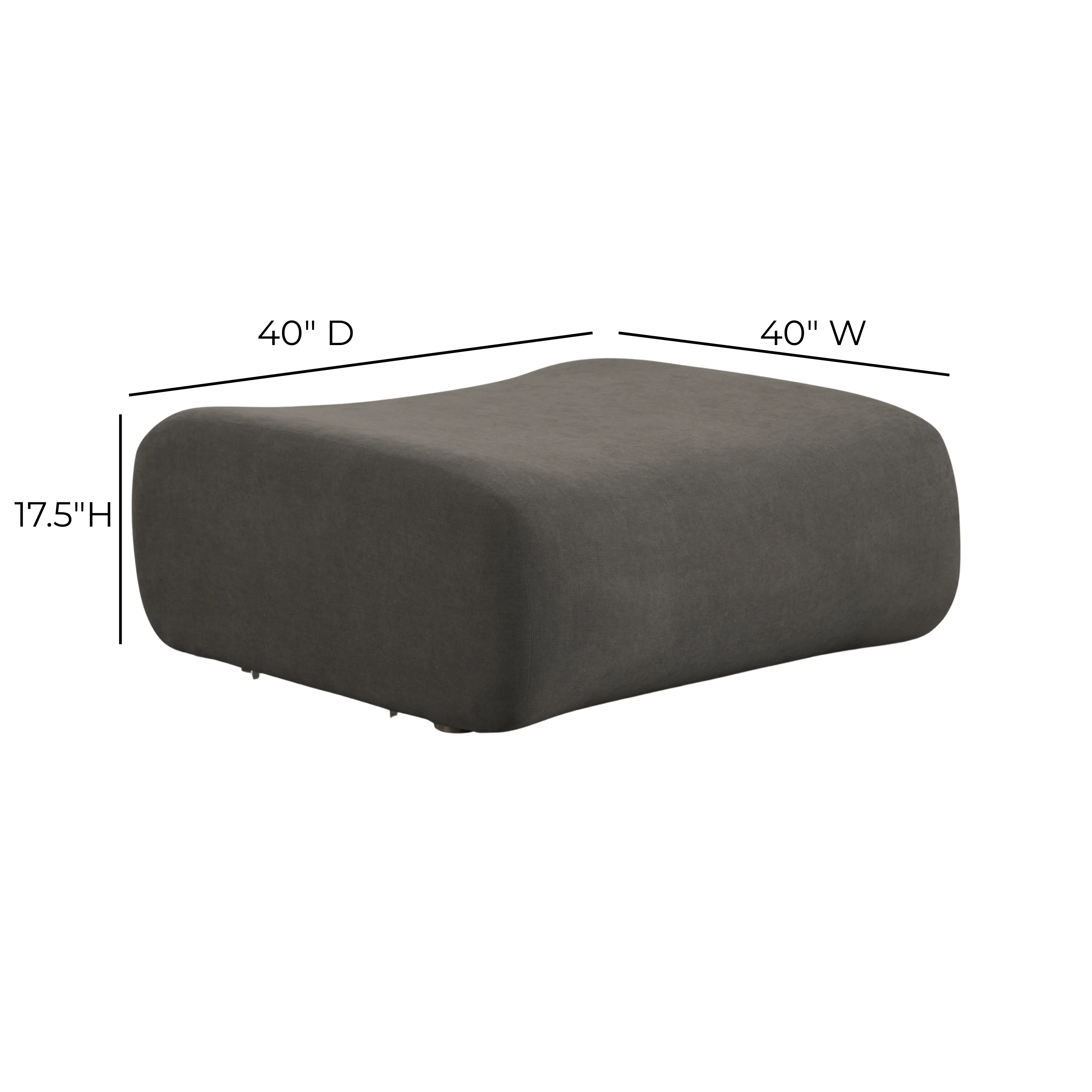 Zenith Contract-Grade Upcycled Fabric Ottoman - Image 16