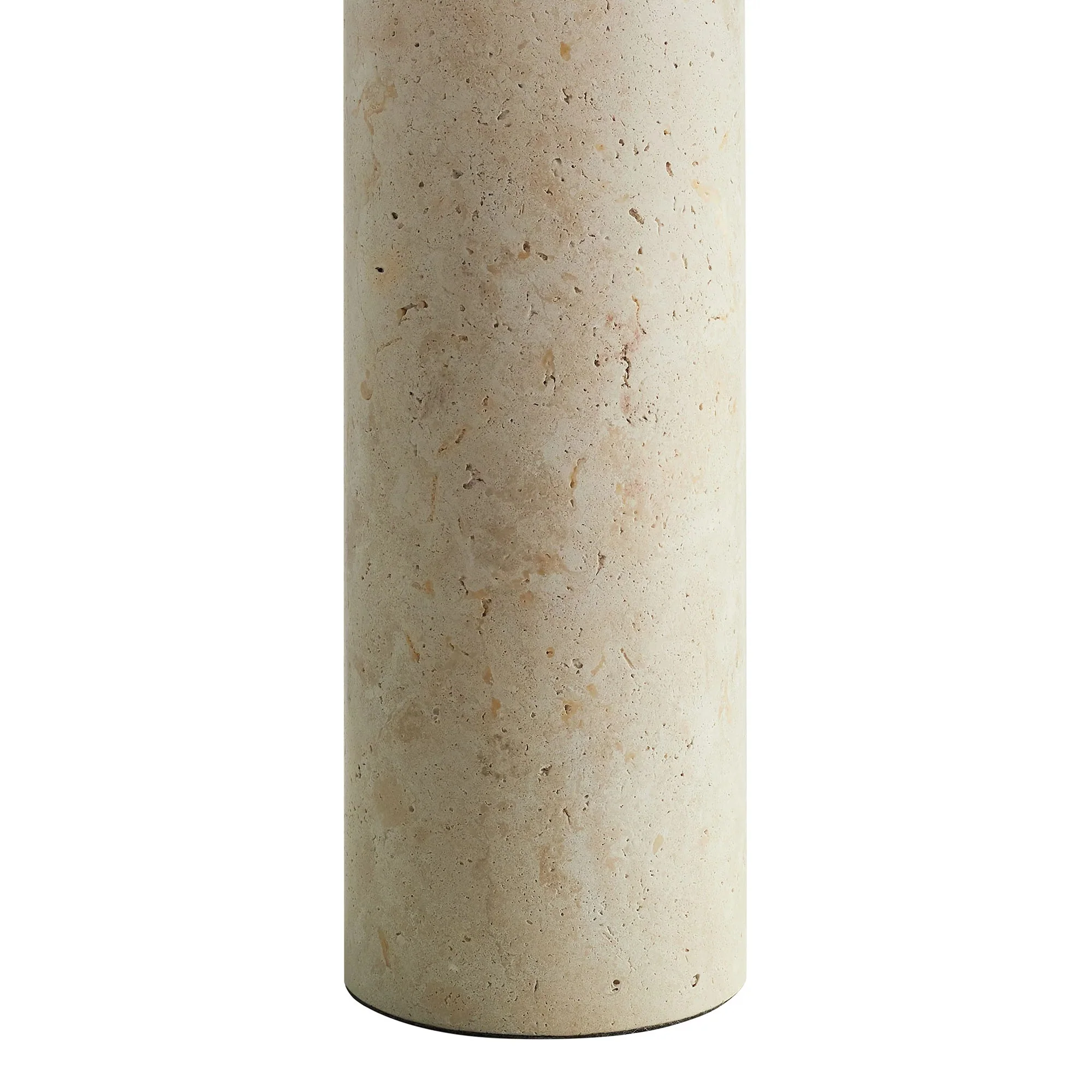 Zenith Travertine Table Lamp With Fabric Drum Shade in Travertine - Image 6