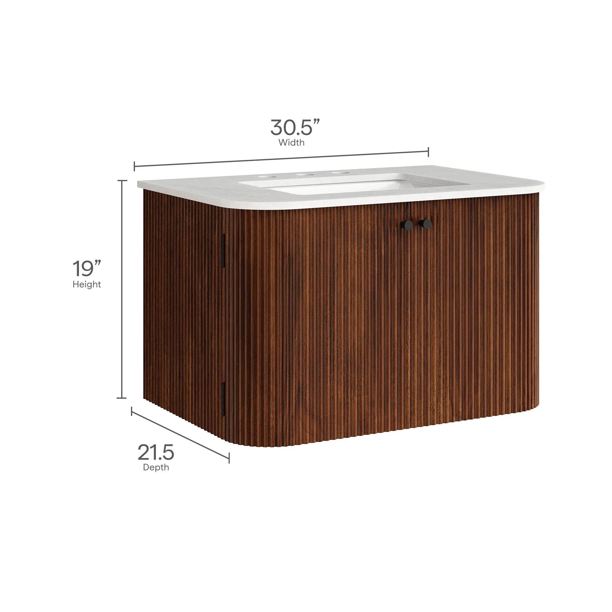 Zia 24" Wall-Mount Bathroom Vanity with Marble Sink - Image 66