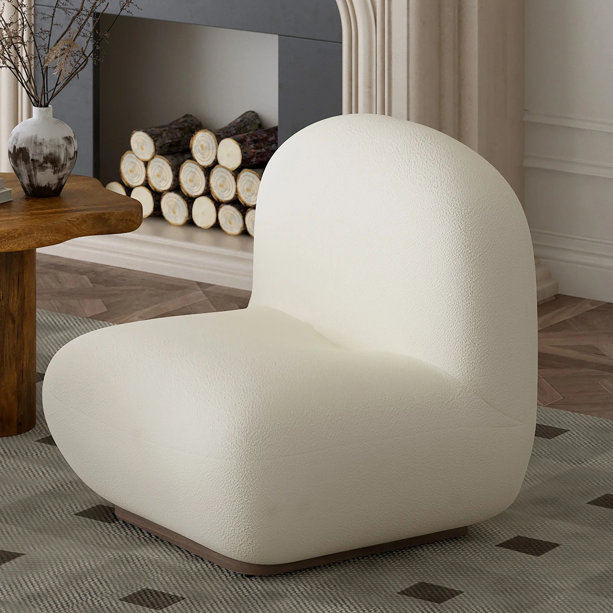 Zilano Accent Chair in Ivory Boucle - Image 2