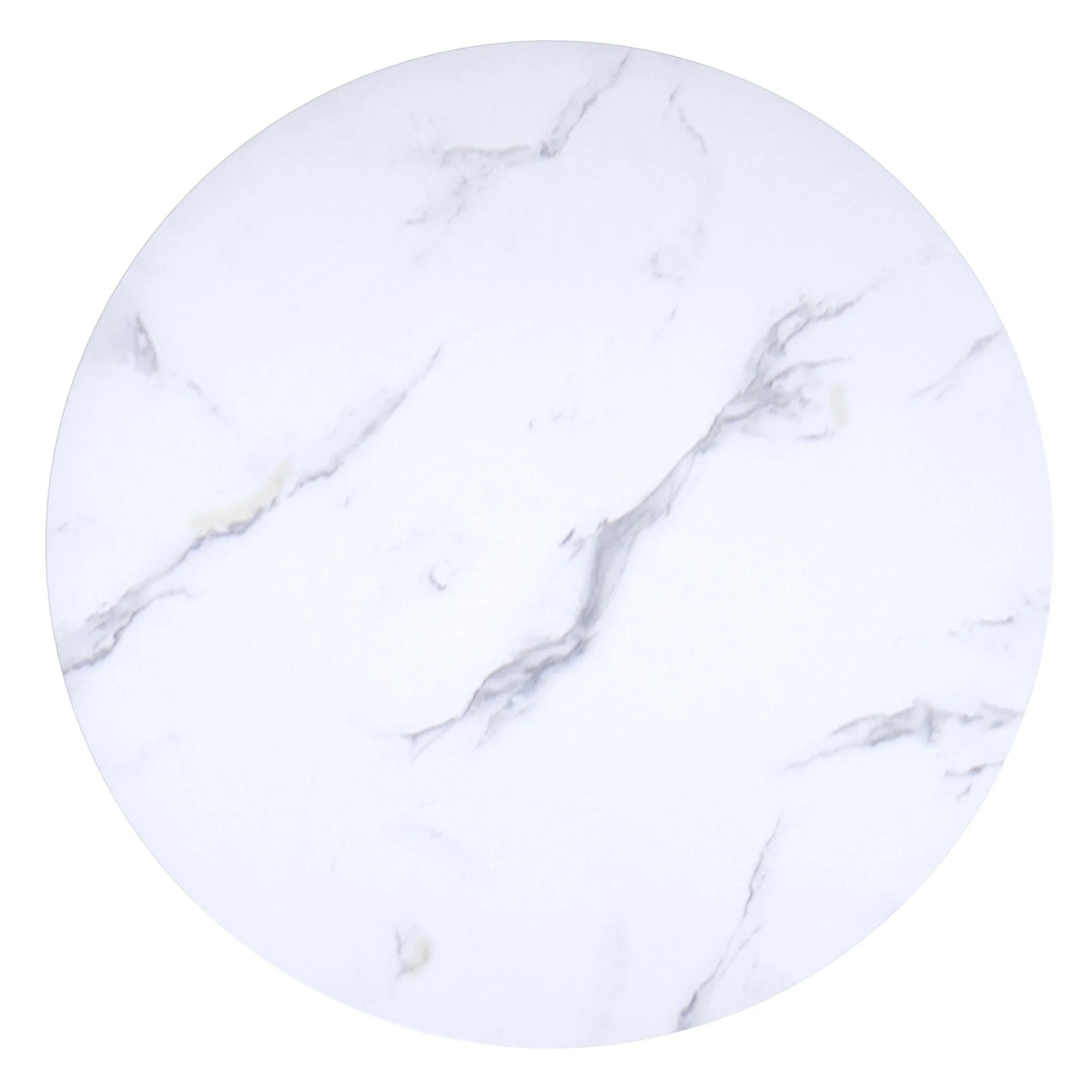 Zilo 40" Round Dining Table in White Faux Marble and Aged Gold - Image 6