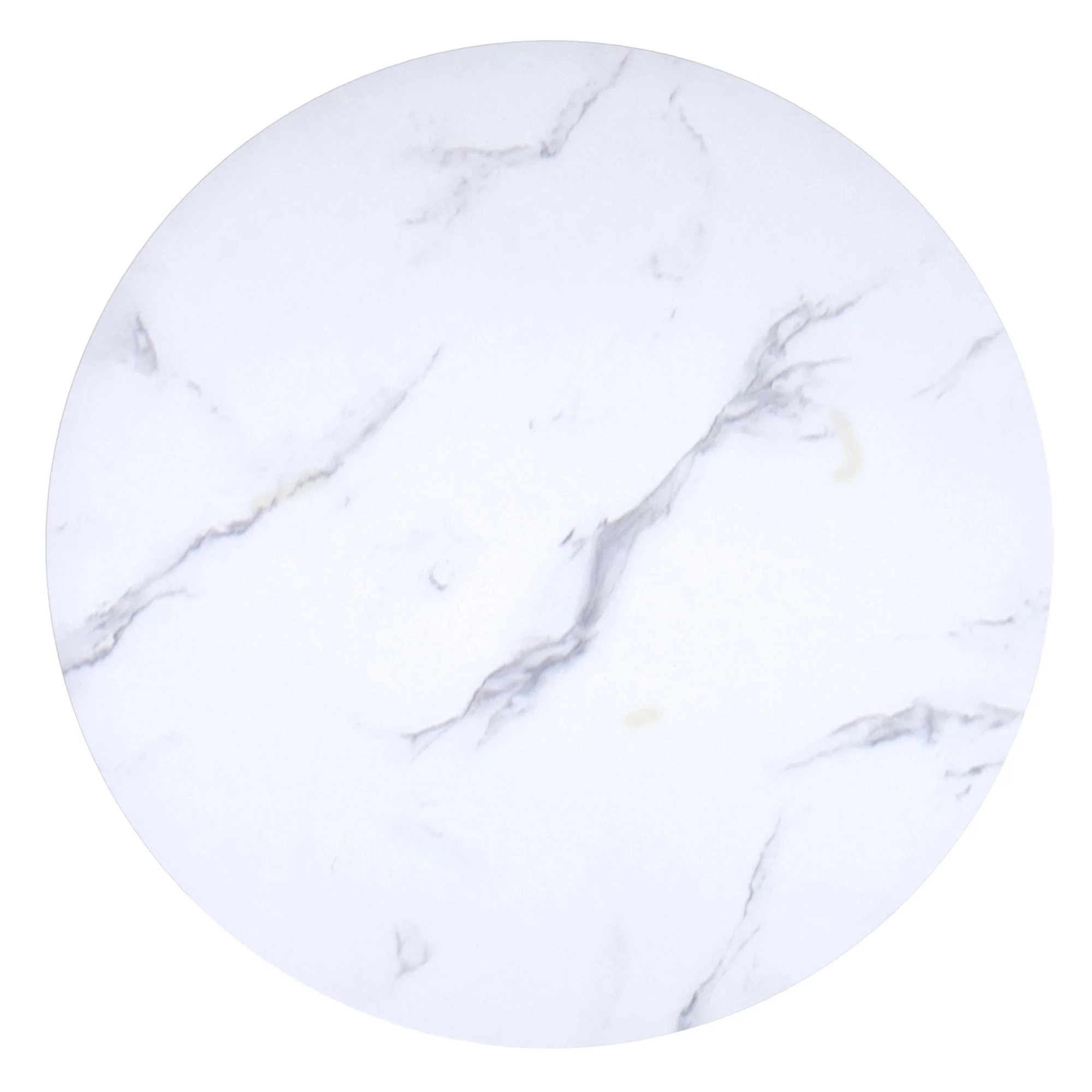 Zilo 48" Round Dining Table in White Faux Marble and Aged Gold - Image 6