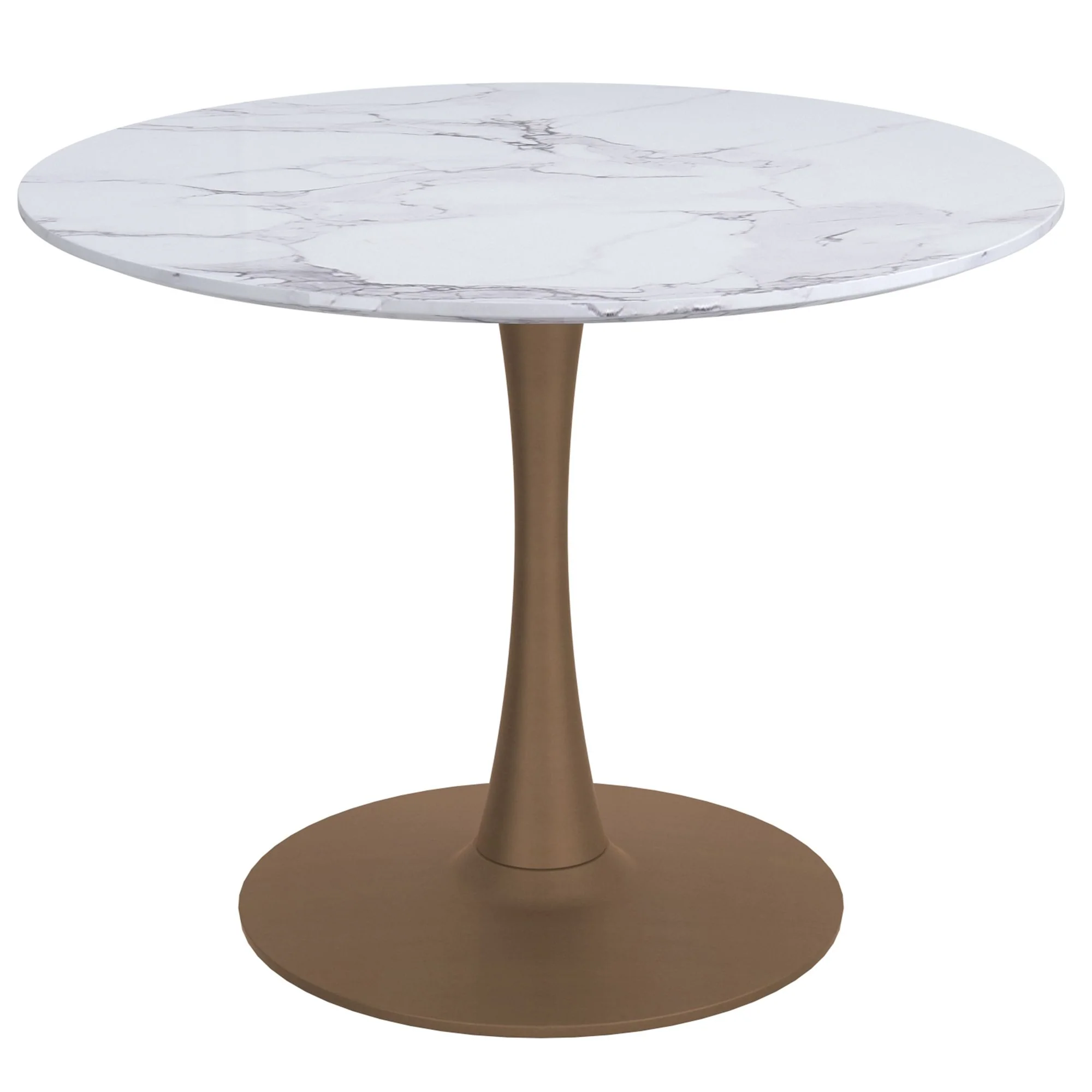 Zilo/Olis 3pc Dining Set in Faux Marble and Gold with Beige Chair - Image 2