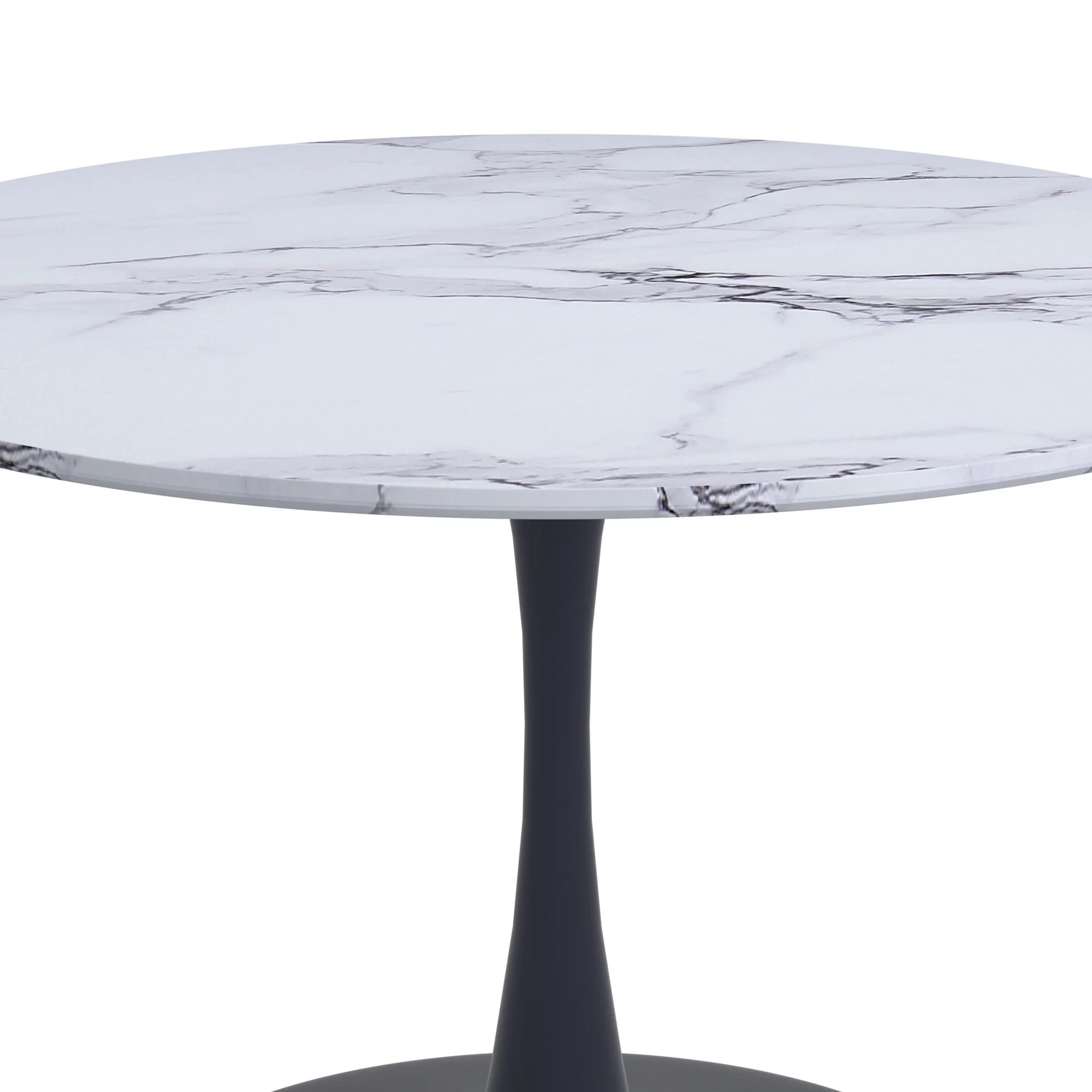 Zilo/Zeke 7pc Dining Set in Faux Marble and Black with Charcoal Chair - Image 3