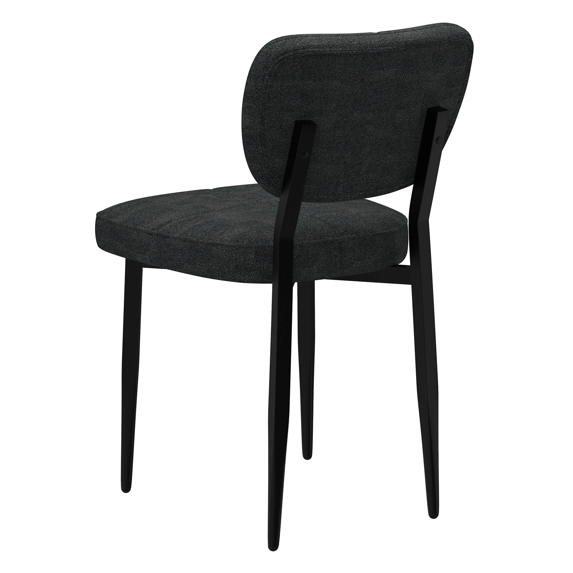 Zilo/Zeke 7pc Dining Set in Faux Marble and Black with Charcoal Chair - Image 8
