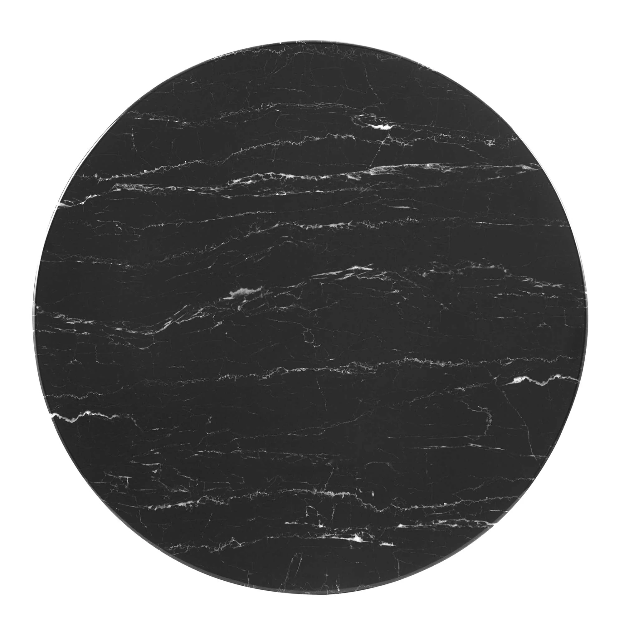 Zinque 36" Artificial Marble Dining Table in Gold Black - Image 3