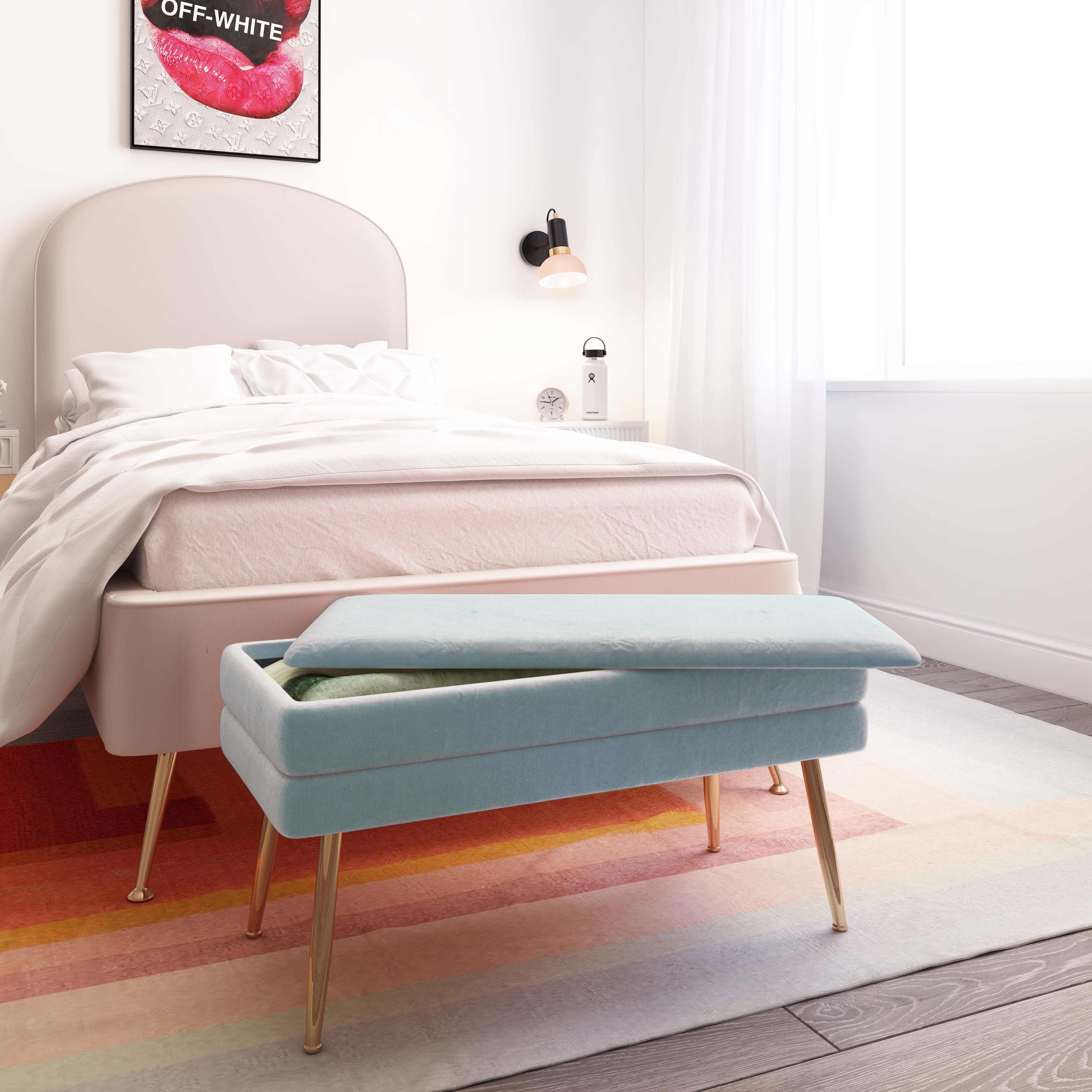 Ziva 31" Velvet Storage Bench - Image 14