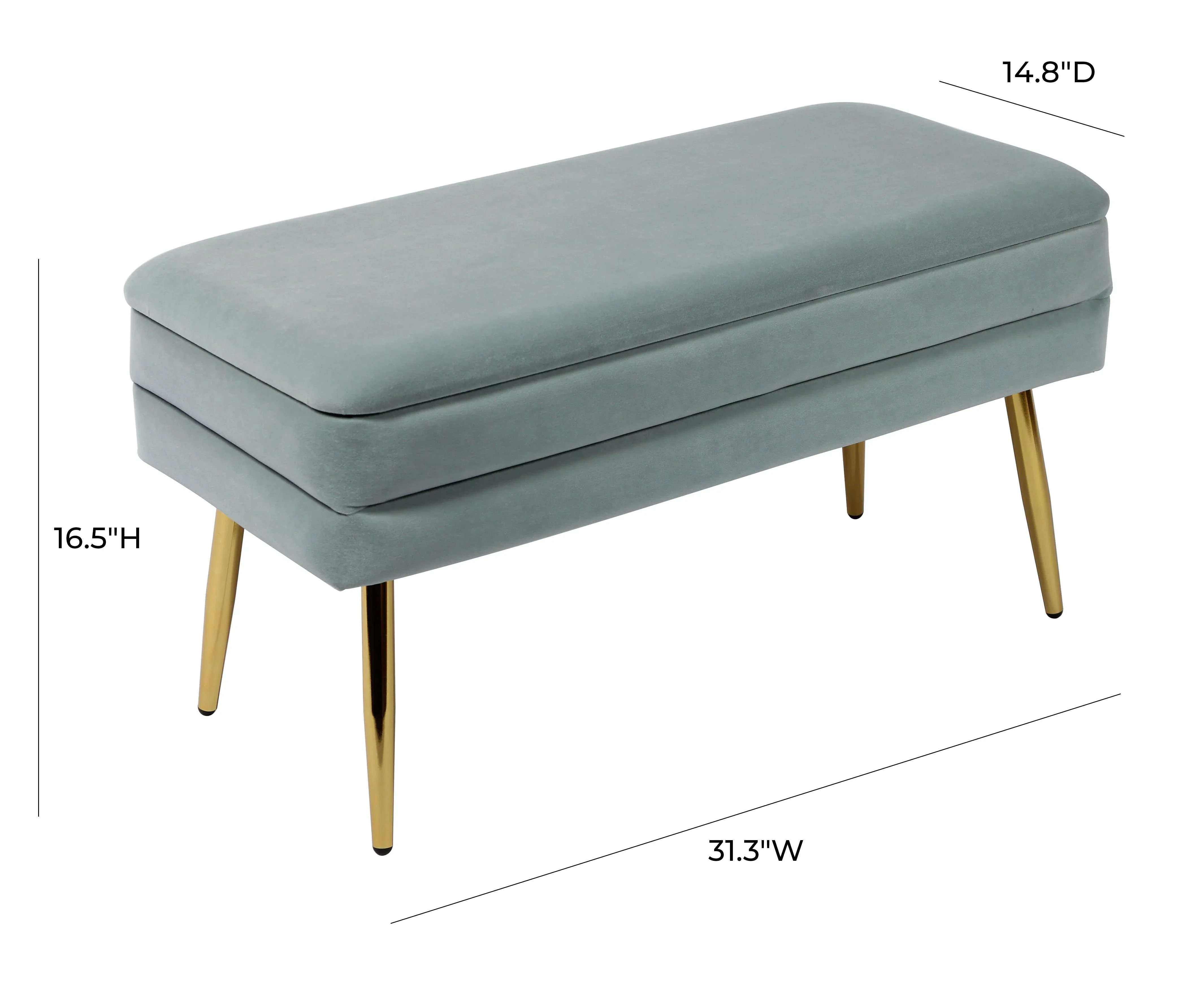 Ziva 31" Velvet Storage Bench - Image 18