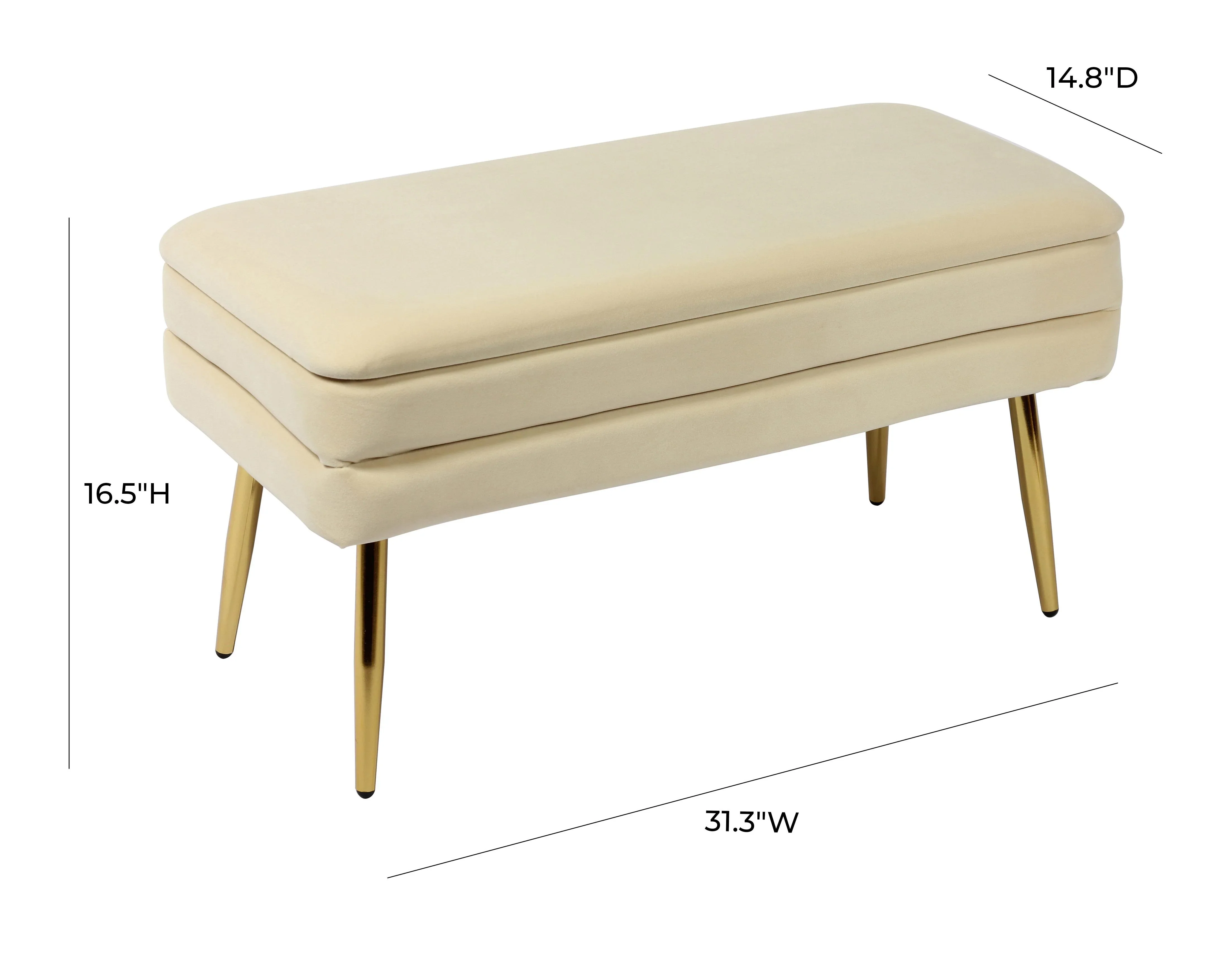 Ziva 31" Velvet Storage Bench - Image 24