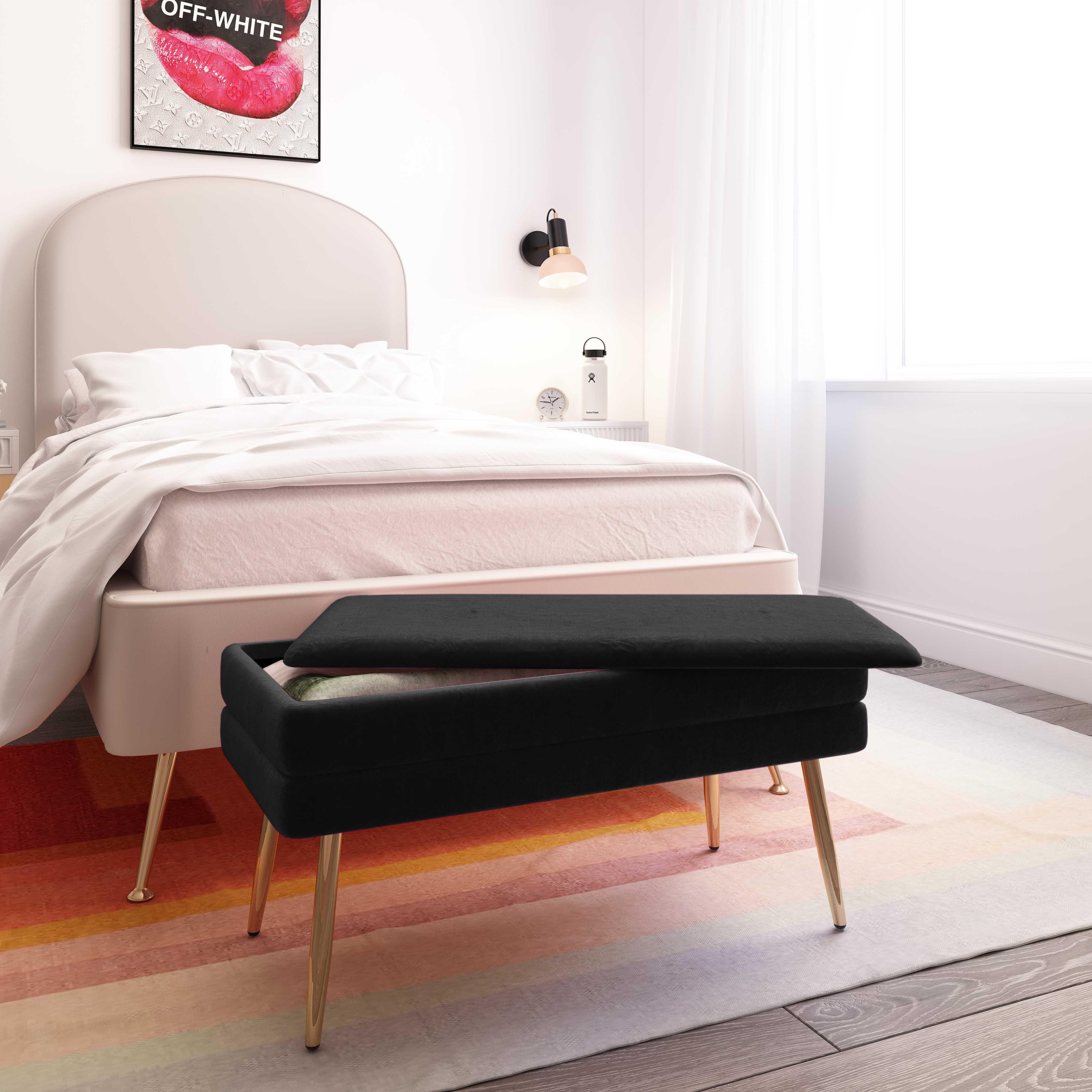 Ziva 31" Velvet Storage Bench - Image 26