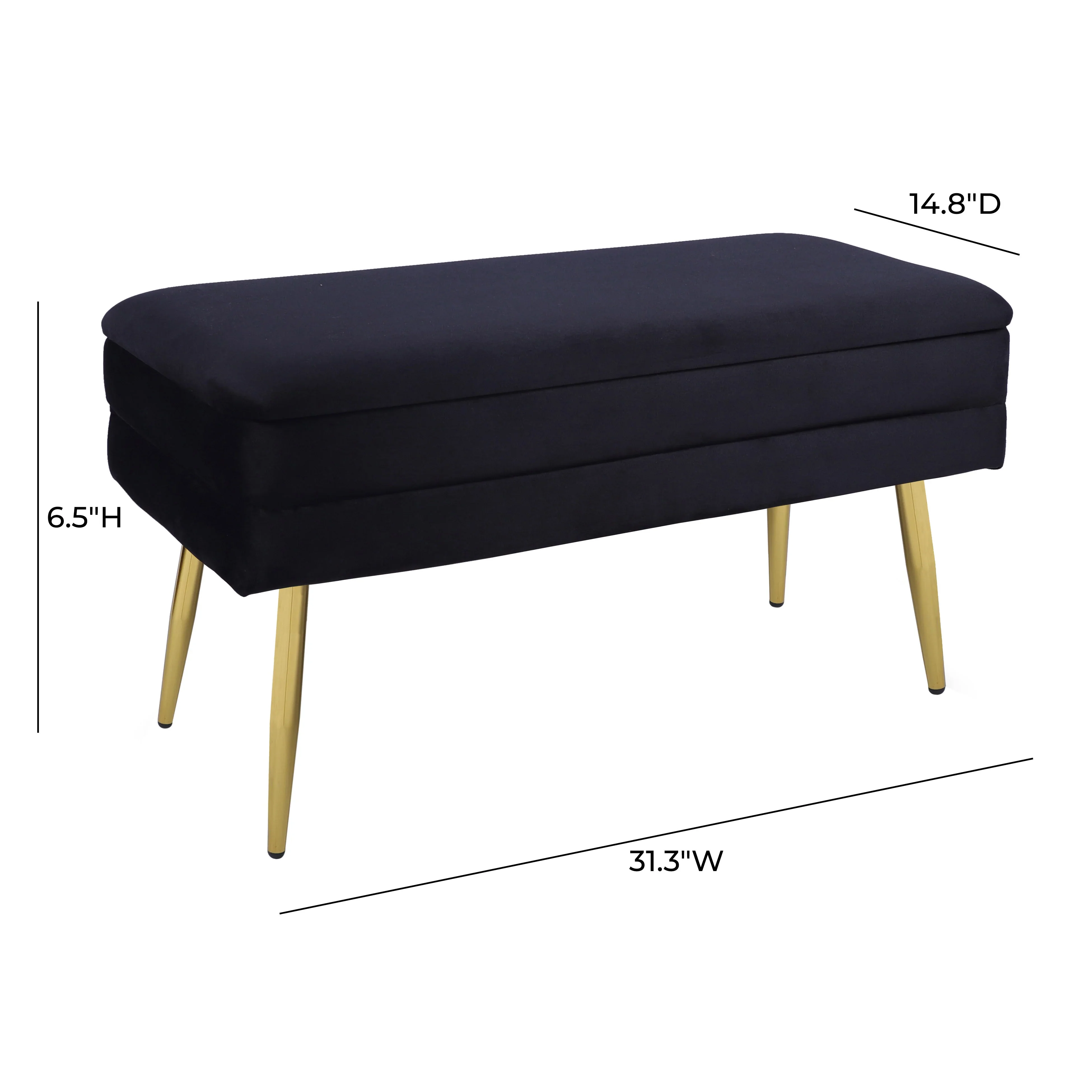 Ziva 31" Velvet Storage Bench - Image 30
