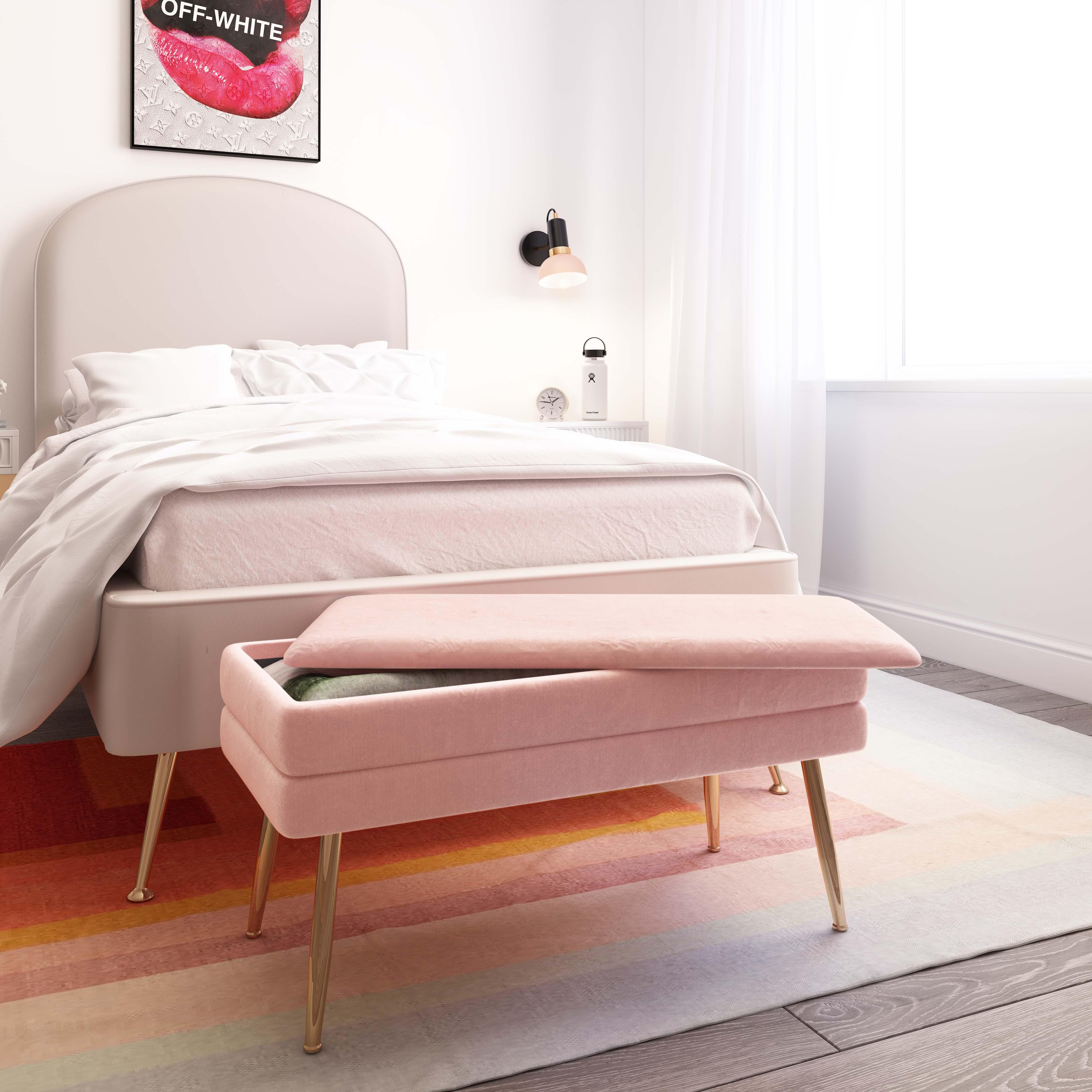 Ziva 31" Velvet Storage Bench - Image 8