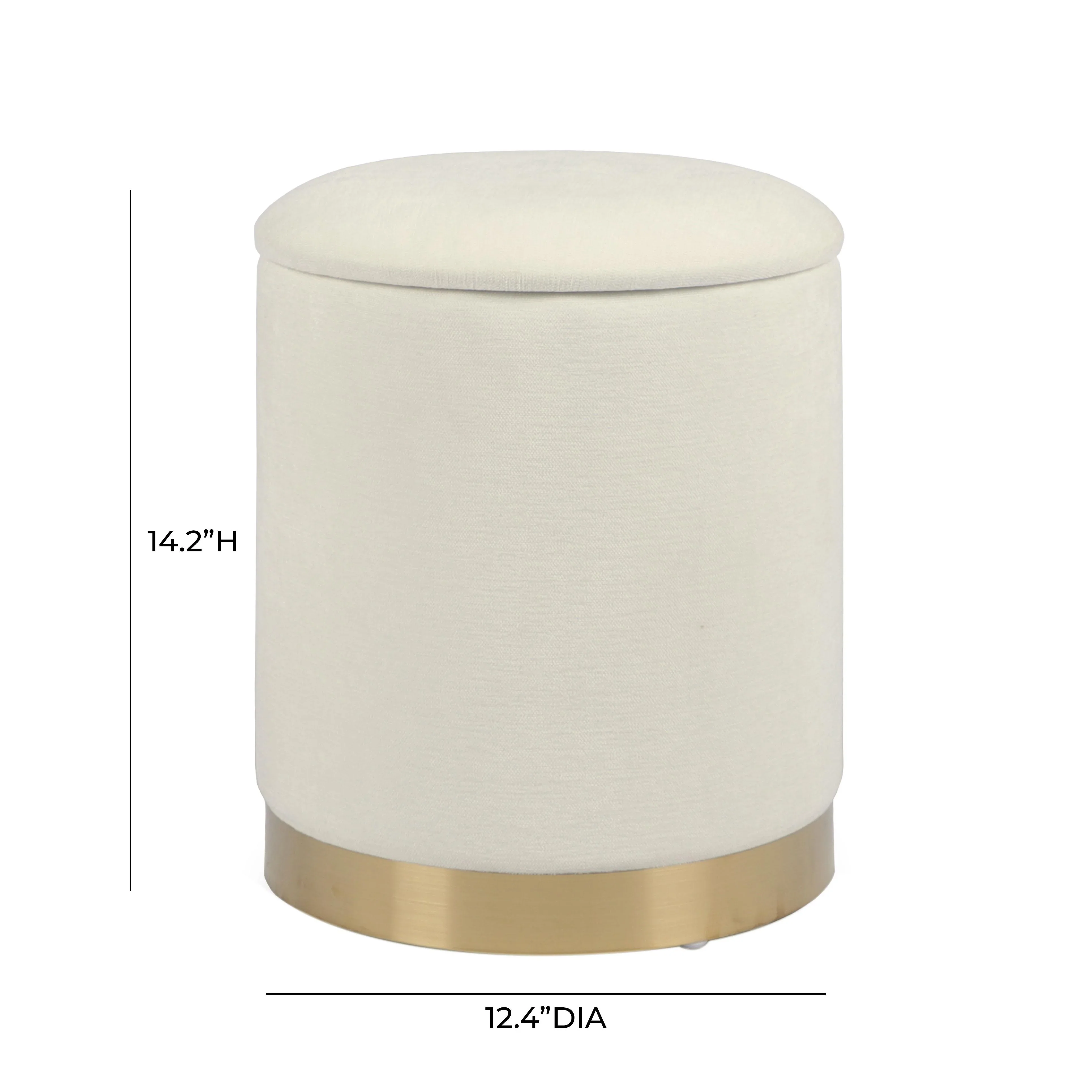 Zoe Cream Chenille Storage Ottoman - Image 7