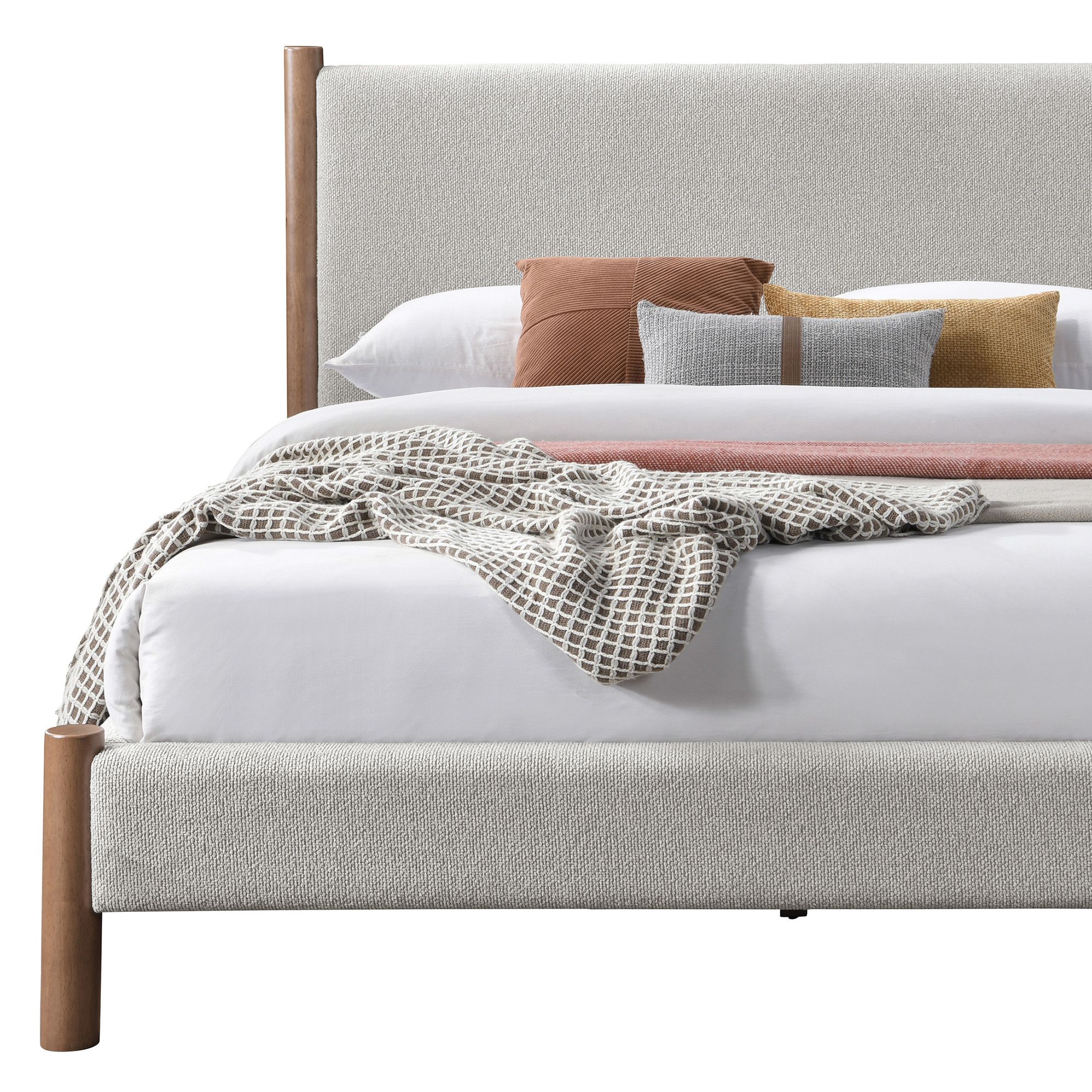 Zoran 78" King Platform Bed in Mushroom and Walnut - Image 3
